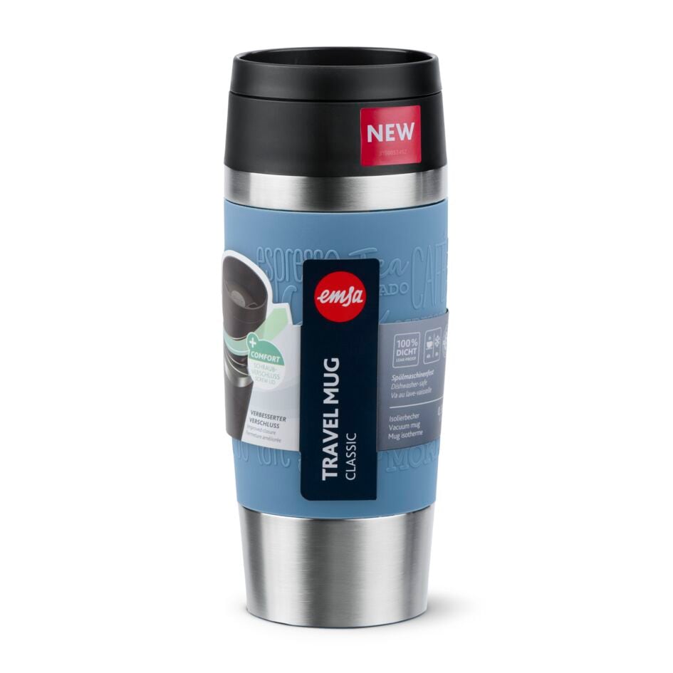 Emsa Thermobecher »Travel Mug Classic, mit 360°-Trinköffnung, auslaufsicher, rutschfest« 4h heiß, 8h kalt - 360 ml / 6h heiß, 12h kalt - 500 ml, 100% dicht