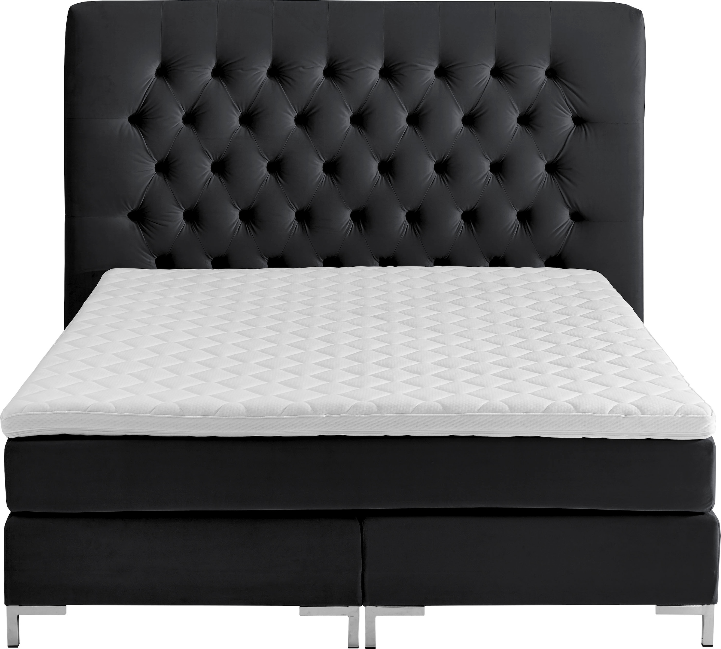 ATLANTIC home collection Boxspringbett »Ronja« mit Topper und extra hohem Kopfteil