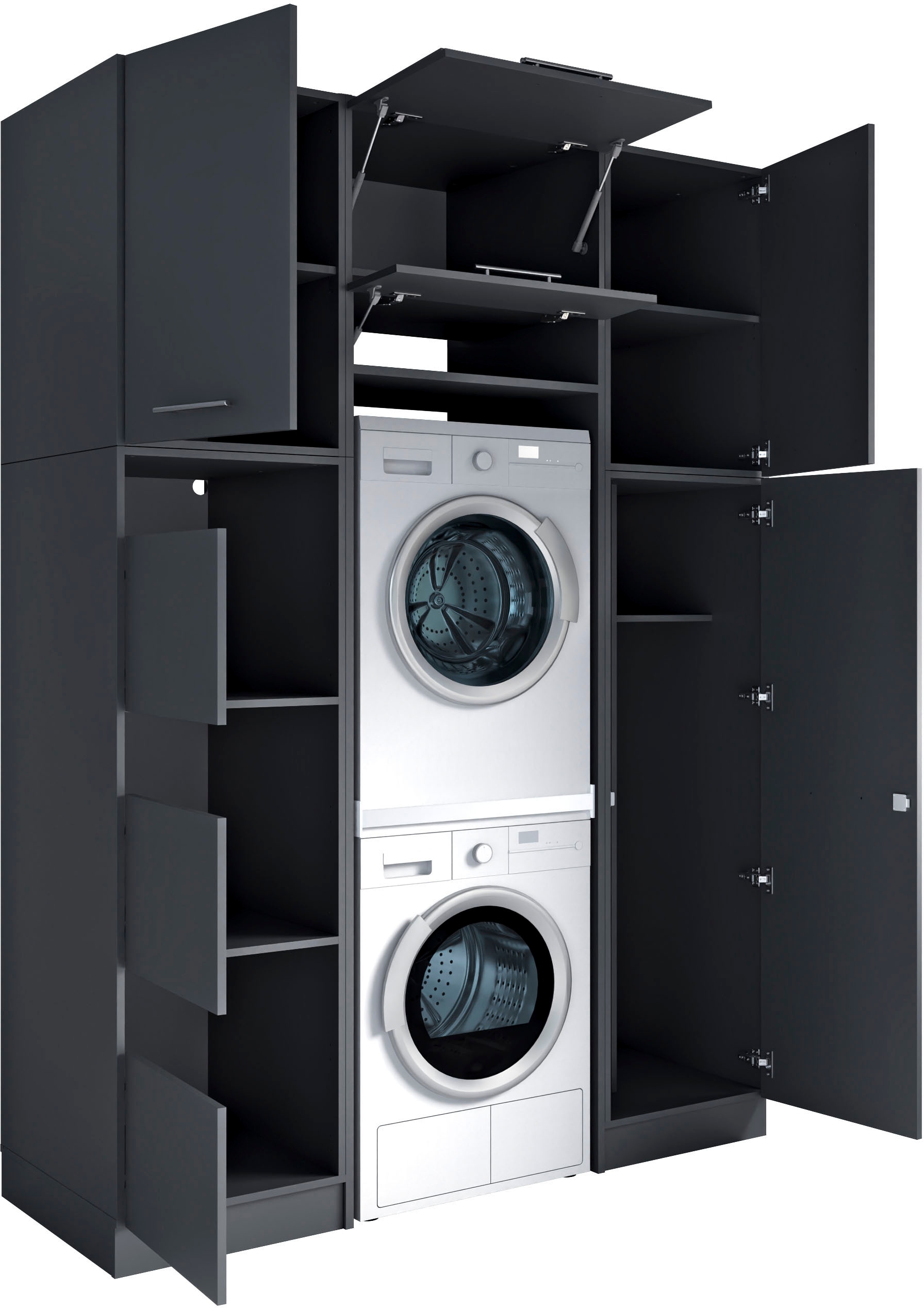 Laundreezy Mehrzweckschrank-Set »Laundreezy, 6-tlg. Mehrzweckschrank-Set B/H/T 168/238/68 cm« 6 Stk. tlg.