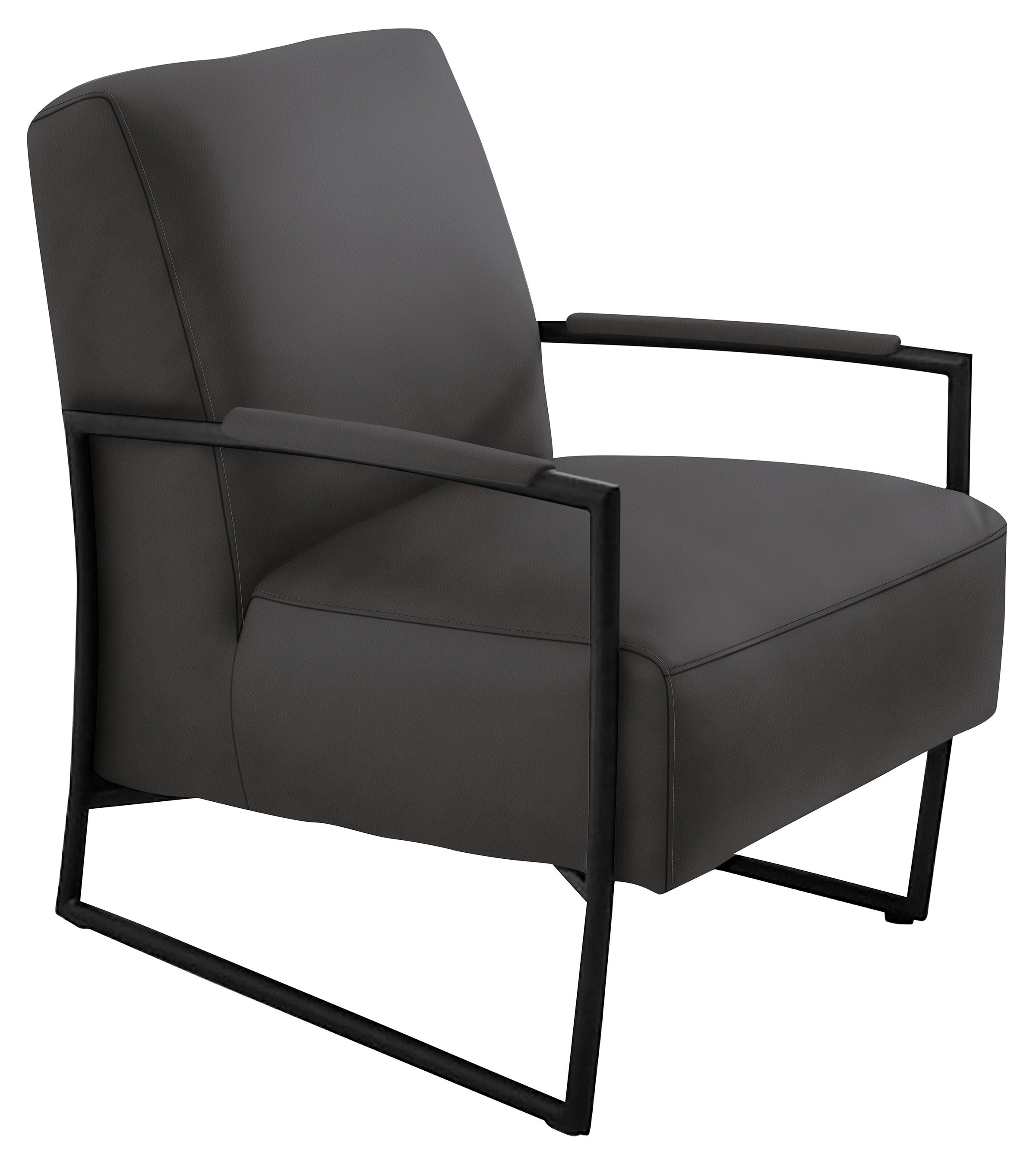 K+W Komfort & Wohnen Cocktailsessel, mit bezogenen Armlehnen, Gestell in Metall schwarz Struktur