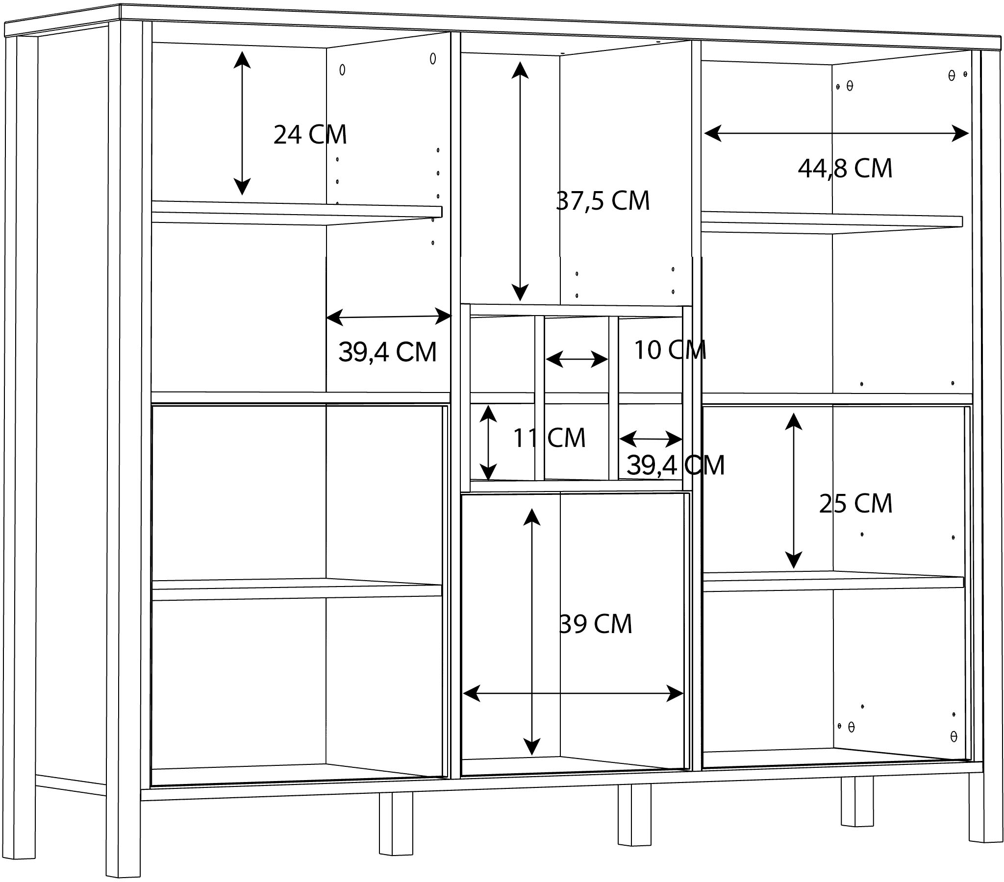 FORTE Highboard »High Rock«, Breite ca. 139,4 cm