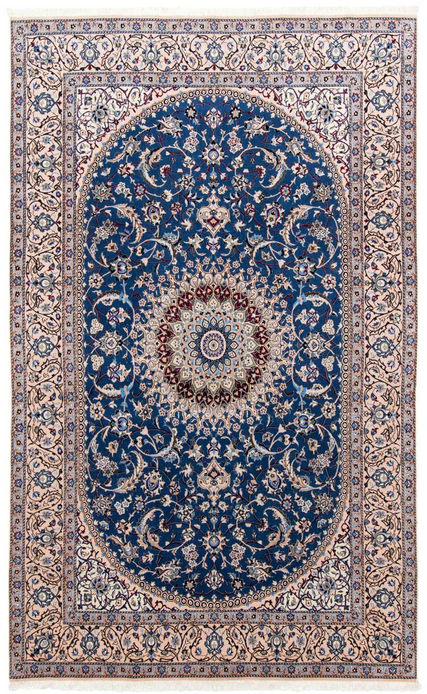 morgenland Wollteppich »Nain 9la Medaillon Blu 302 x 198 cm«, rechteckig, 6 günstig online kaufen