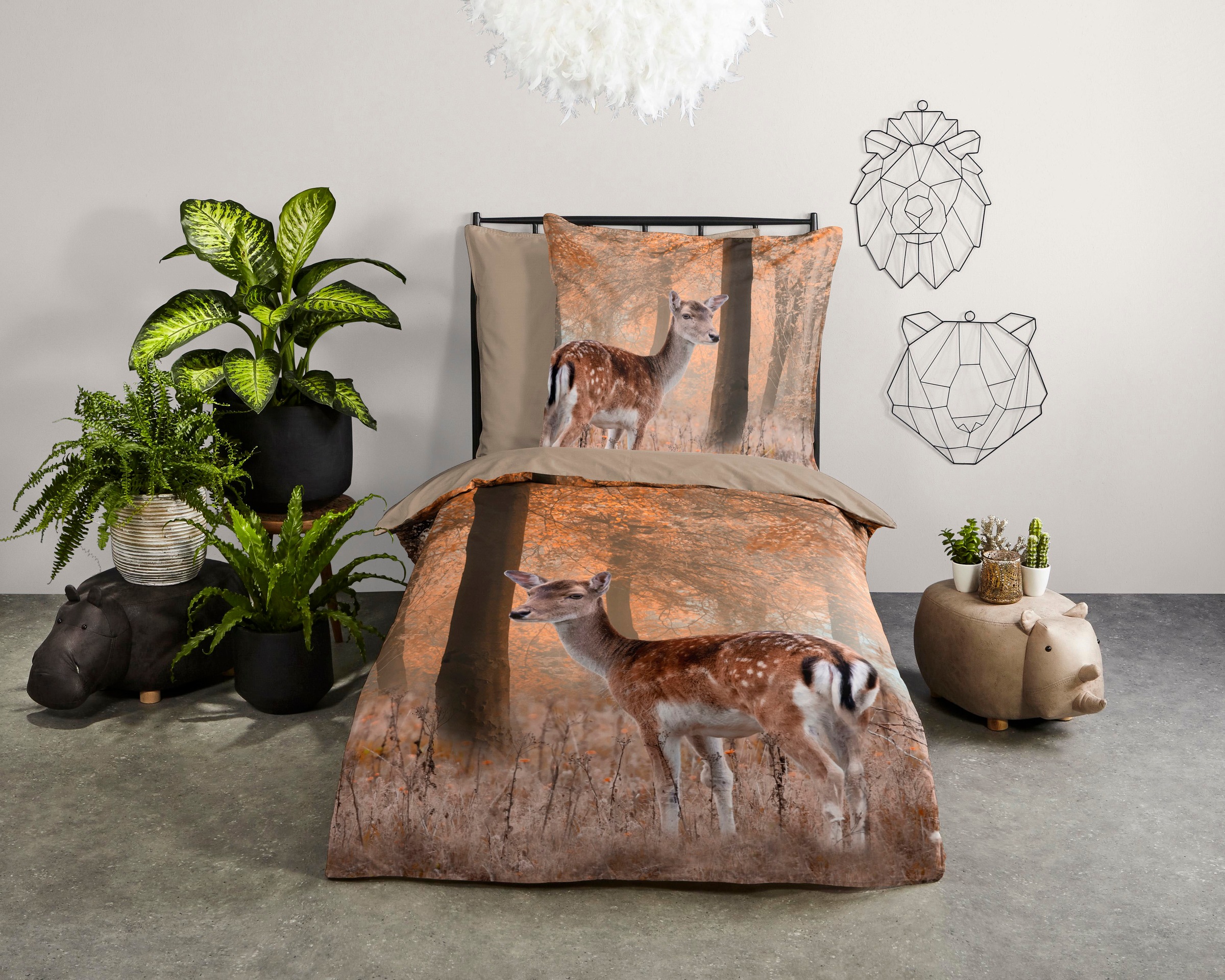 good morning Wendebettwäsche »Gavina« 3 Stk. tlg. Baumwolle, 135x200, 2 Tei günstig online kaufen