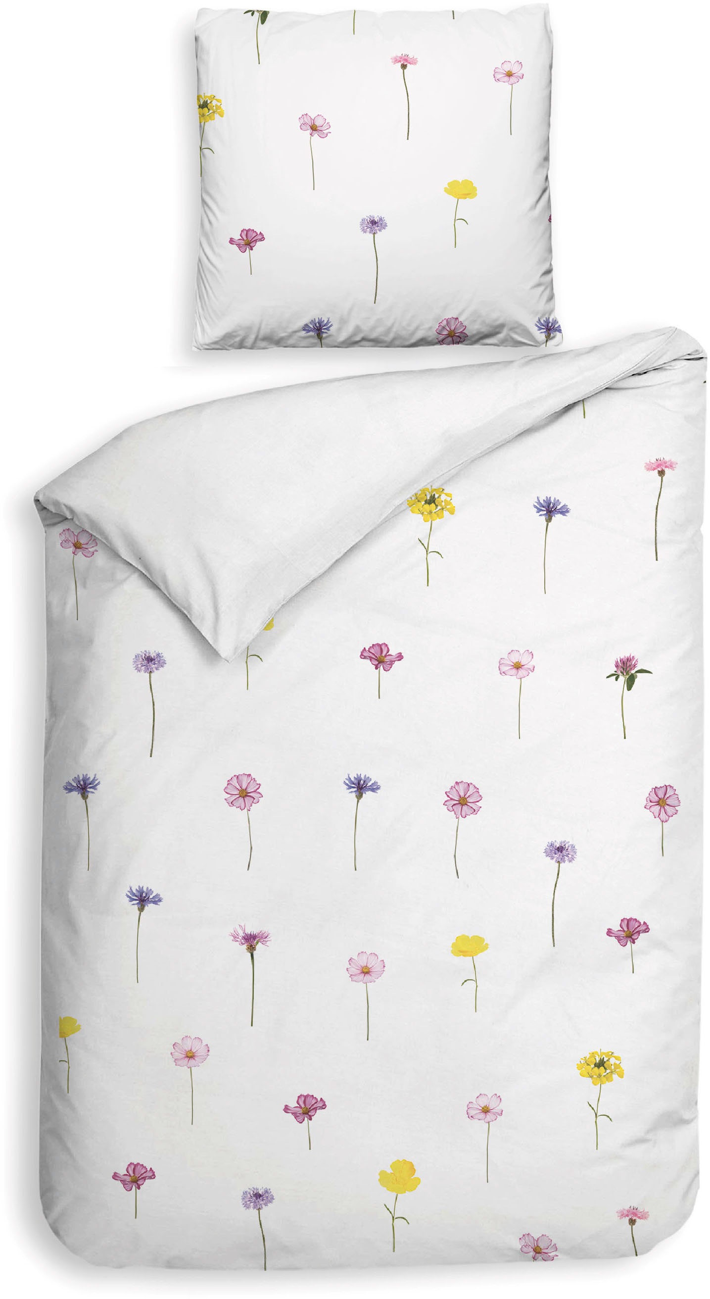 Heckett & Lane Wendebettwäsche »Campo« 2 tlg. Blumen Design, hochwertiges Mako-Satin, Bettwäsche ab 135x200 cm.