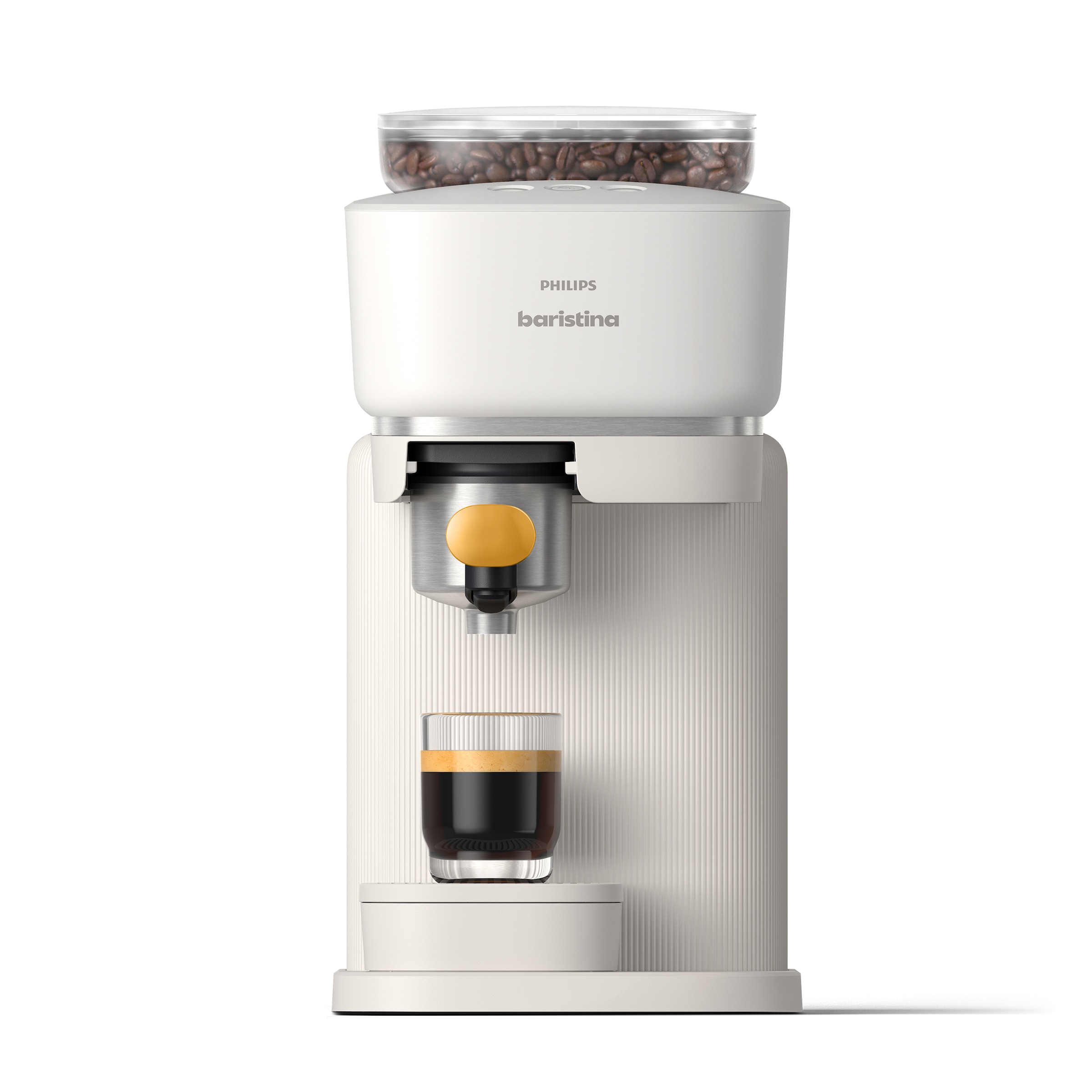 PHILIPS baristina Espressomaschine »BAR300/03 mit Mahlwerk für ganze Bohnen« 16 bar Pumpendruck, Naturweiß​/Mangogelb