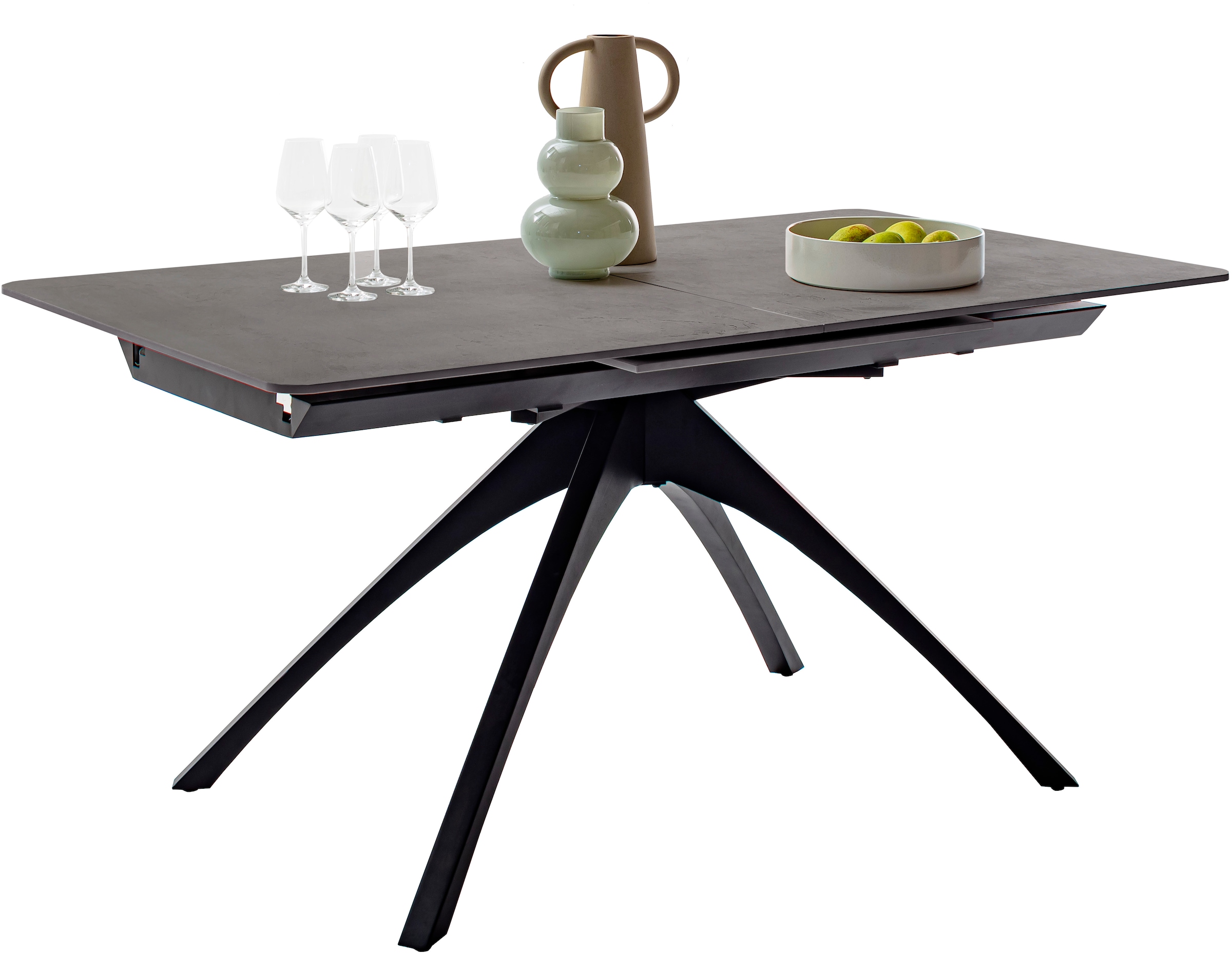 MCA furniture Esstisch »CERRITO Auszugtisch 160-220 cm - marmoriert«, (1 St.), Keramik,Metall,Synchronauszug,ausziehbar,8-10 Personen