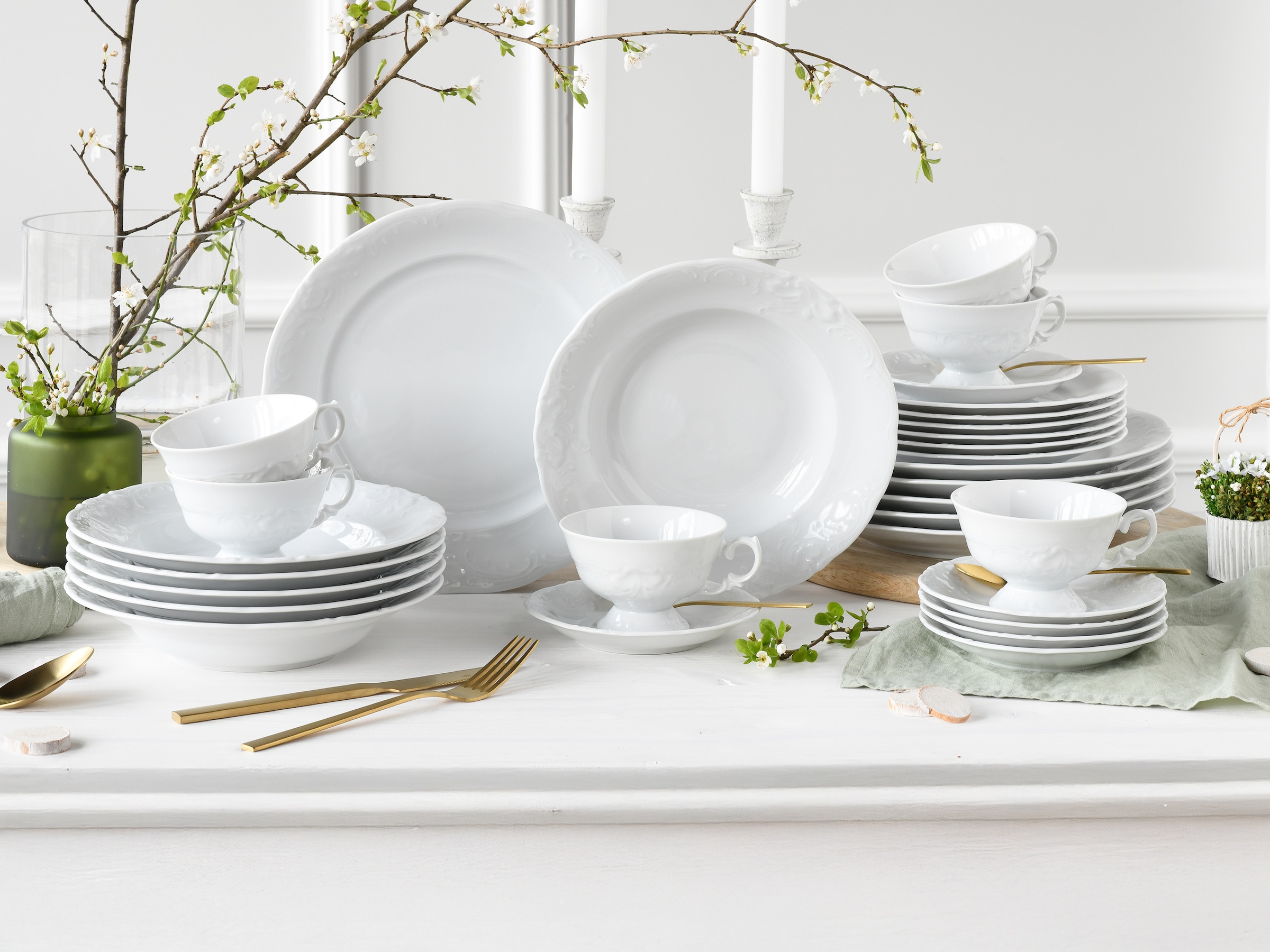 CreaTable Kombiservice »Frederike Weiss, Service 30-tlg.« Klassisch, Zeitlos