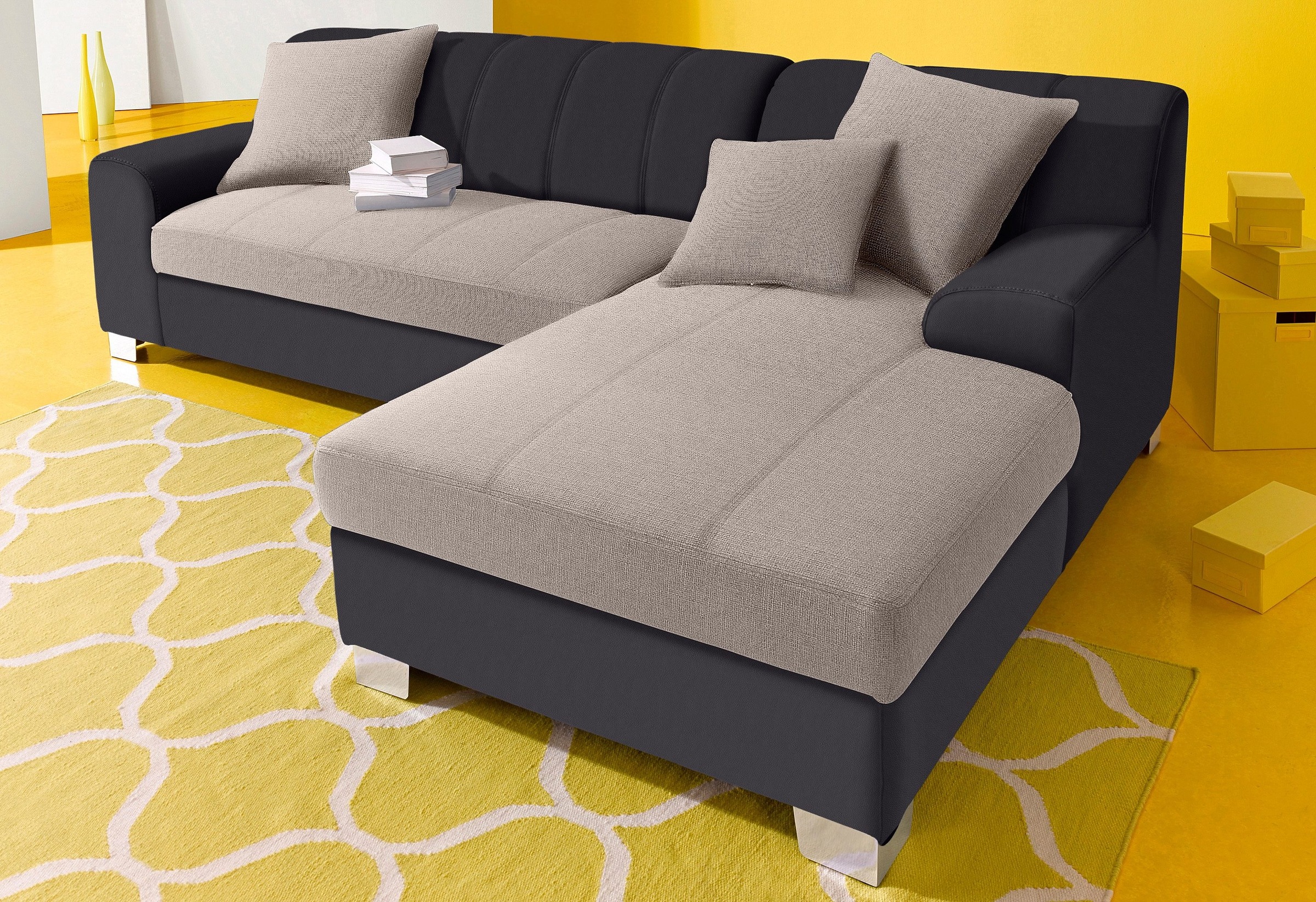 DOMO collection Ecksofa »Turah incl. Zierkissen, moderne Steppung, auch in günstig online kaufen