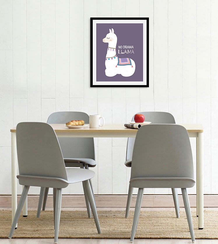 queence Bild »No Drama Llama« 1 Stk. tlg. gerahmt