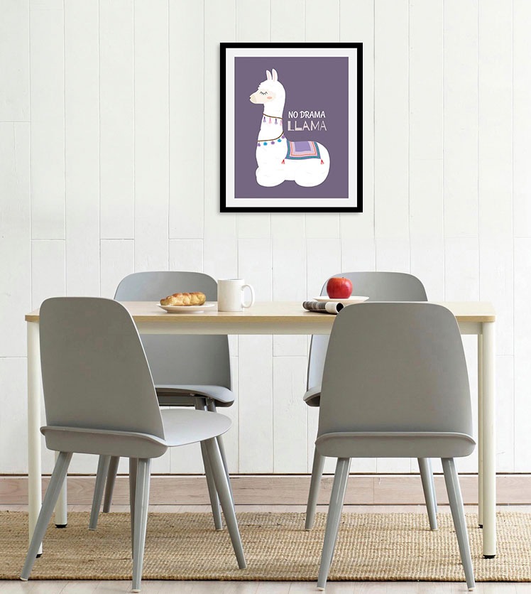 queence Bild »Lama«, (1 St.), HD Premium Poster-Druck inkl. Holzrahmen günstig online kaufen