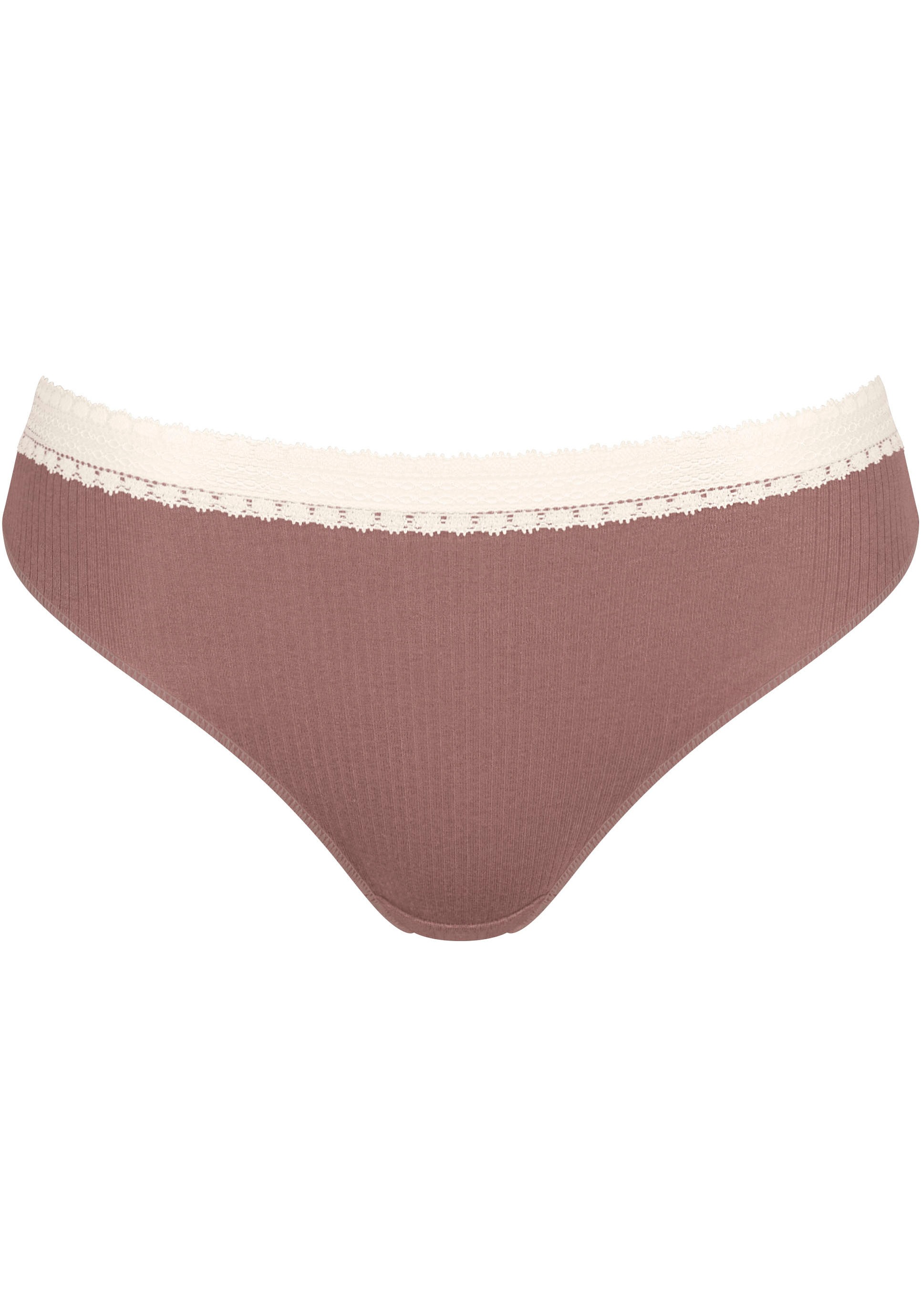 sloggi Slip »GO Ribbed R Tai C2P«, (2er Pack), weiche Rippware mit Spitzenbesatz