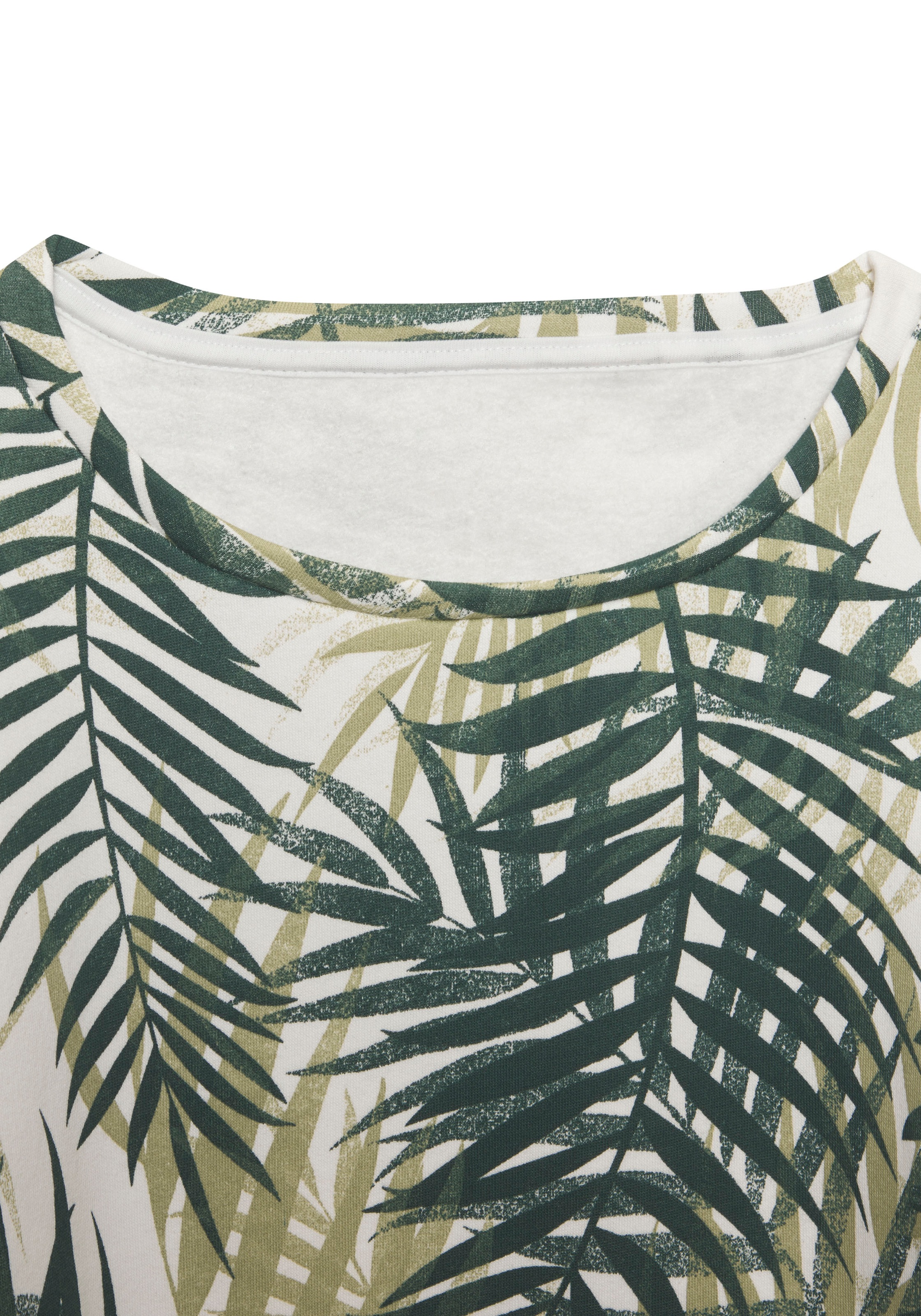 LASCANA Sweater, Loungeshirt mit Allover-Blätterdruck, Loungewear