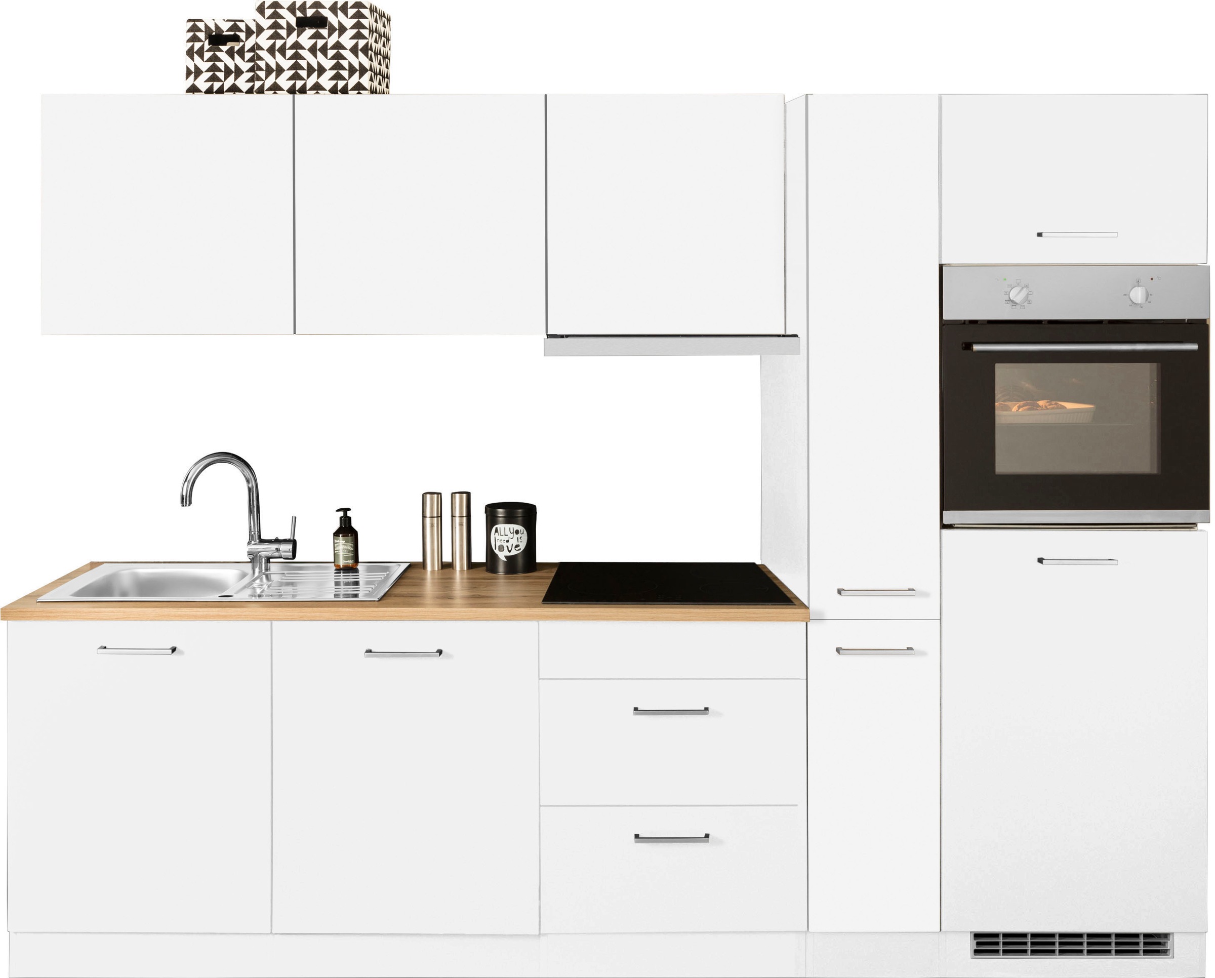 KOCHSTATION Küchenzeile »KS-Kehl«, mit E-Geräten, Breite 270 cm, inkl. Kühl günstig online kaufen
