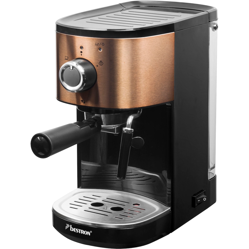 bestron Espressomaschine »AES1000CO«, für 2 Tassen, mit schwenkbarer Dampfdüse, 15 bar