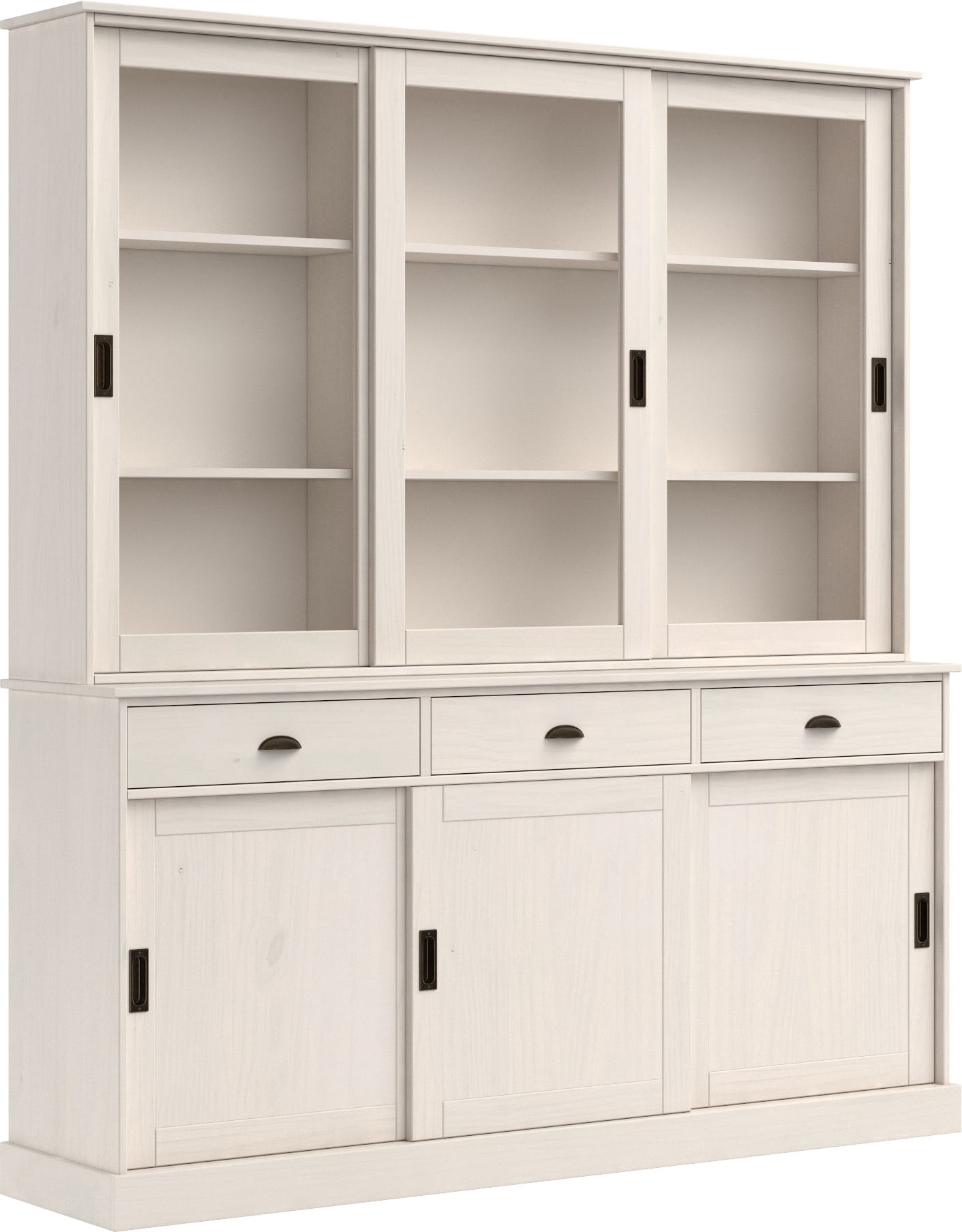Home affaire Buffet »Schröder«, mit 6 Schiebetüren, davon 3 mit Glaseinsatz,Br.170 cm, Kiefer massiv