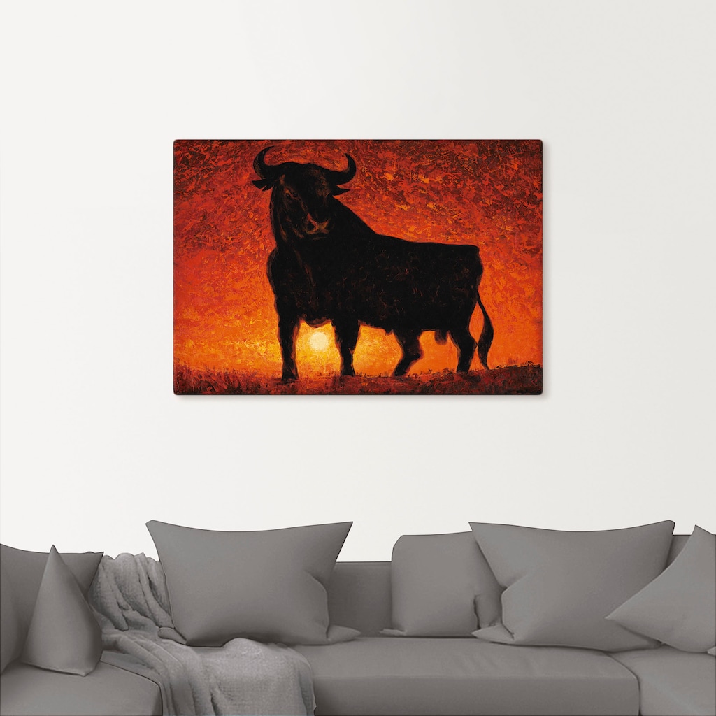 Artland Leinwandbild »Andalusischer Stier«, Wildtiere, (1 St.)