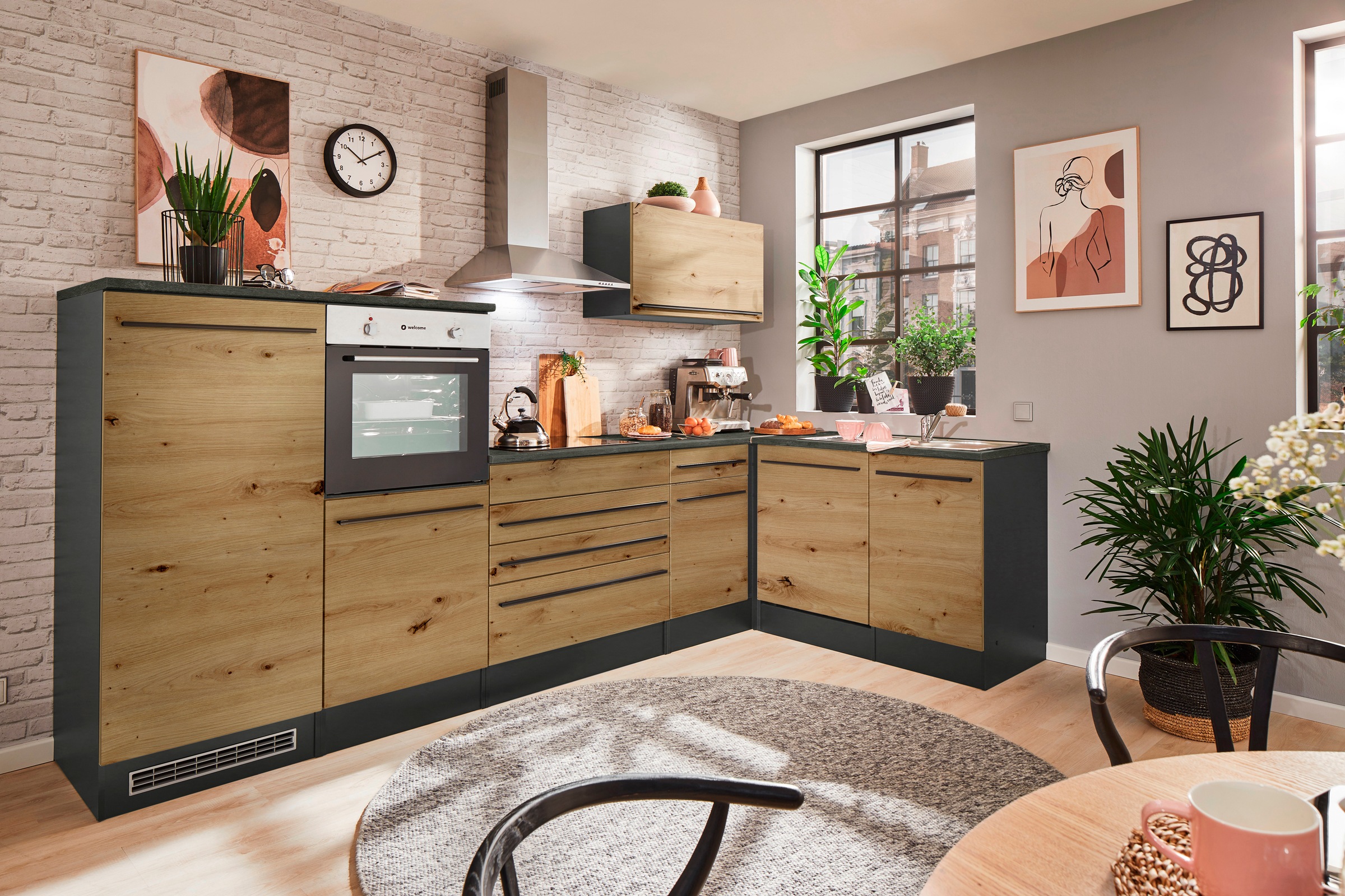 BASIC by Balculina Winkelküche »Jazz« Stellbreite 320/175 cm, wahlweise mit günstig online kaufen