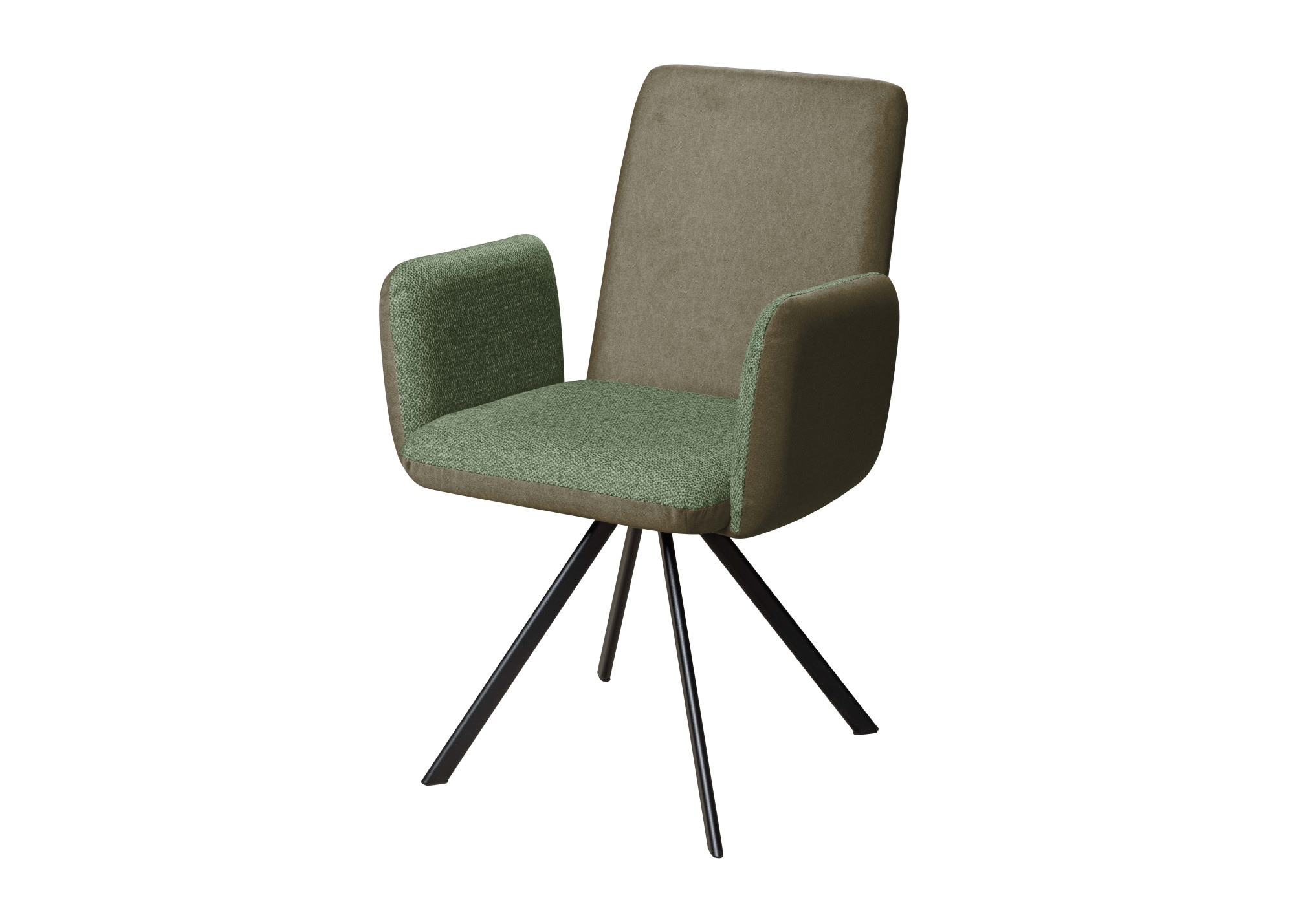 OTTO home Armlehnstuhl »Gabi Polsterstuhl, Esszimmerstuhl, Küchenstuhl, 4-Fußstuhl« () Gestell aus matt-schwarzem Flachmetall, stabil, 2-Stoff-Design