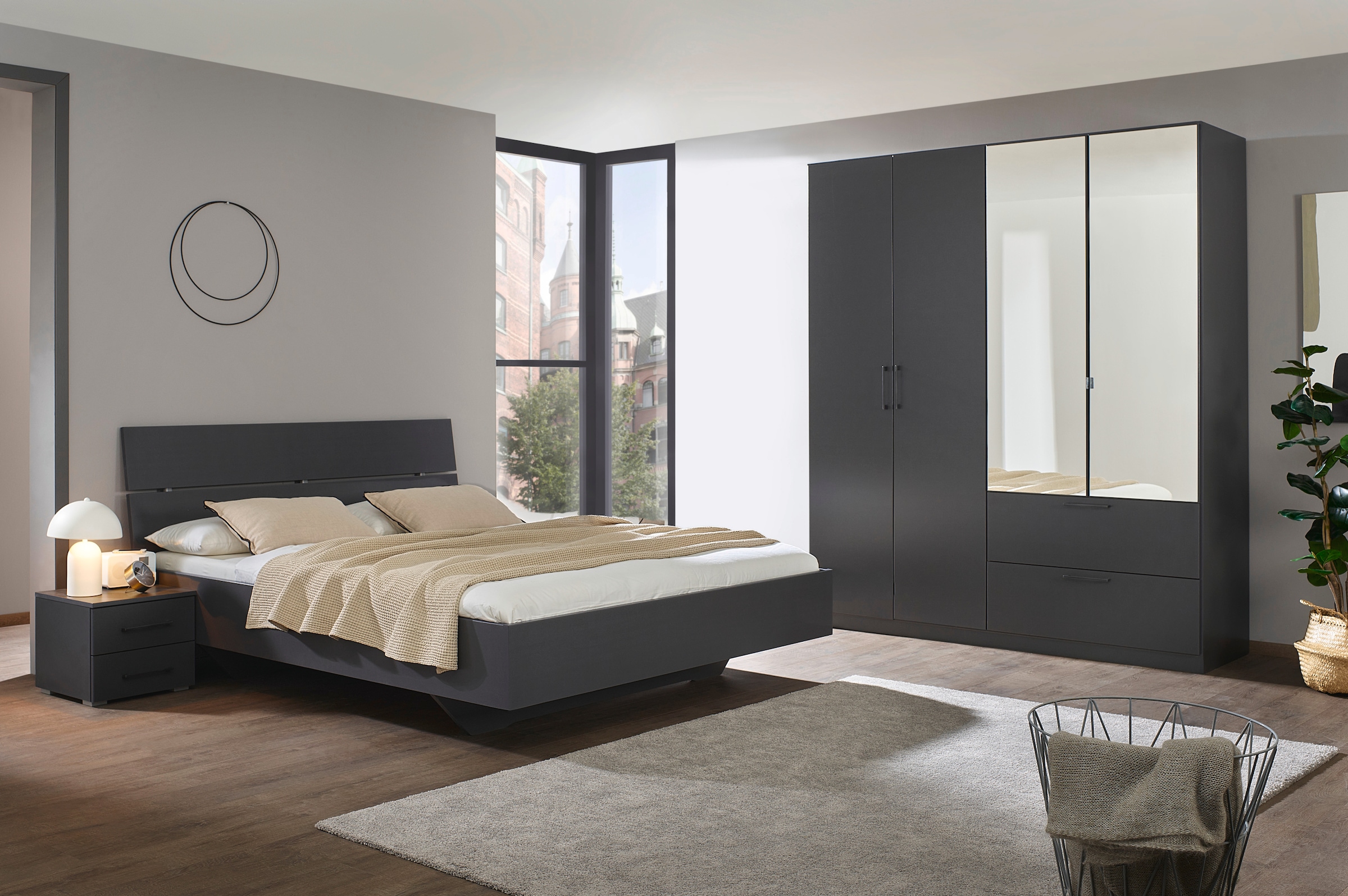 INOSIGN BY RAUCH Drehtürenschrank »Kleiderschrank Schrank Garderobe Wäscheschrank CHALLENGER«, mit Spiegeltüren und geräumigen Schubladen MADE IN GERMANY