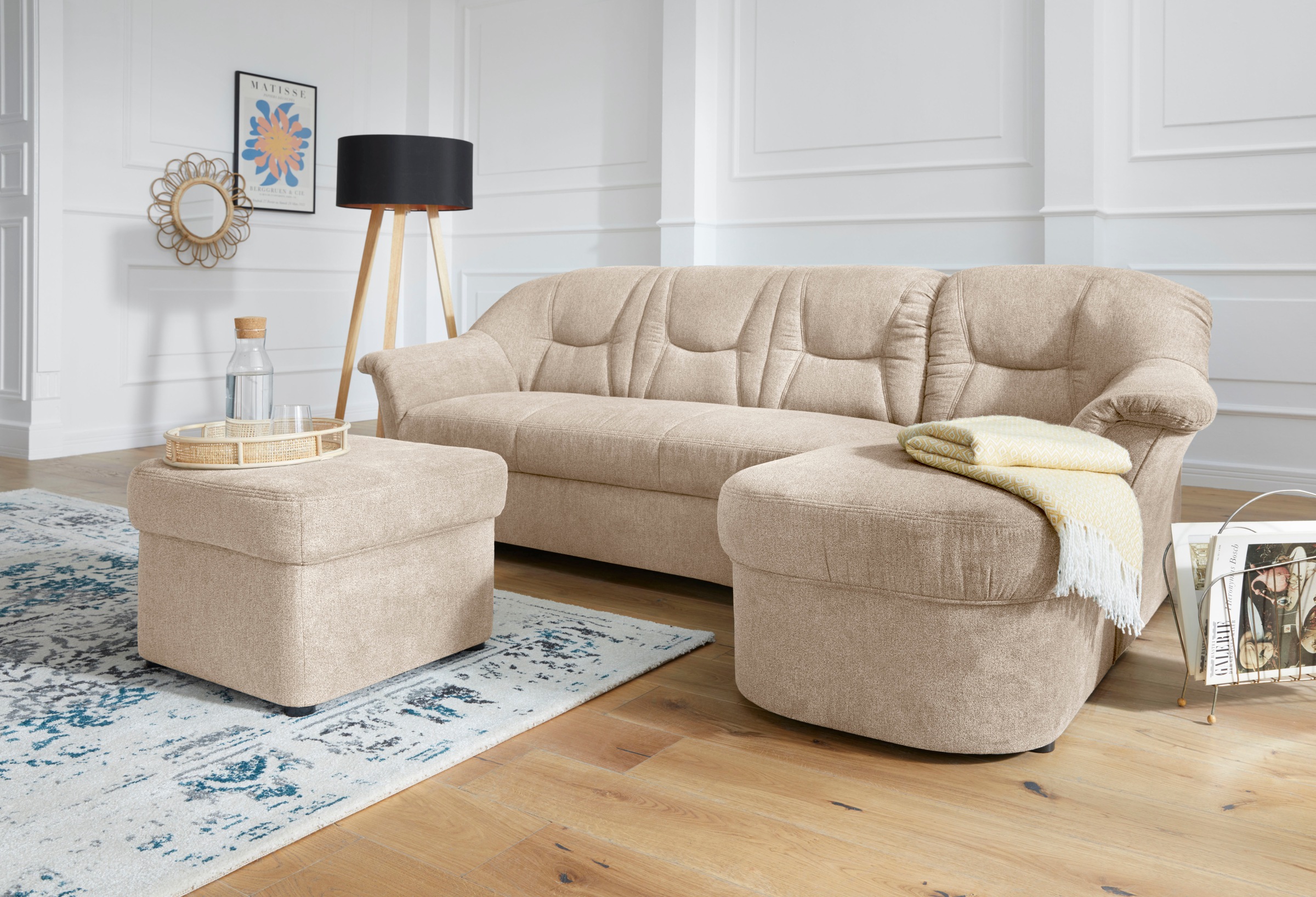 DOMO collection Ecksofa »Sarafina zeitlos und komfortabel, optional mit Fed günstig online kaufen