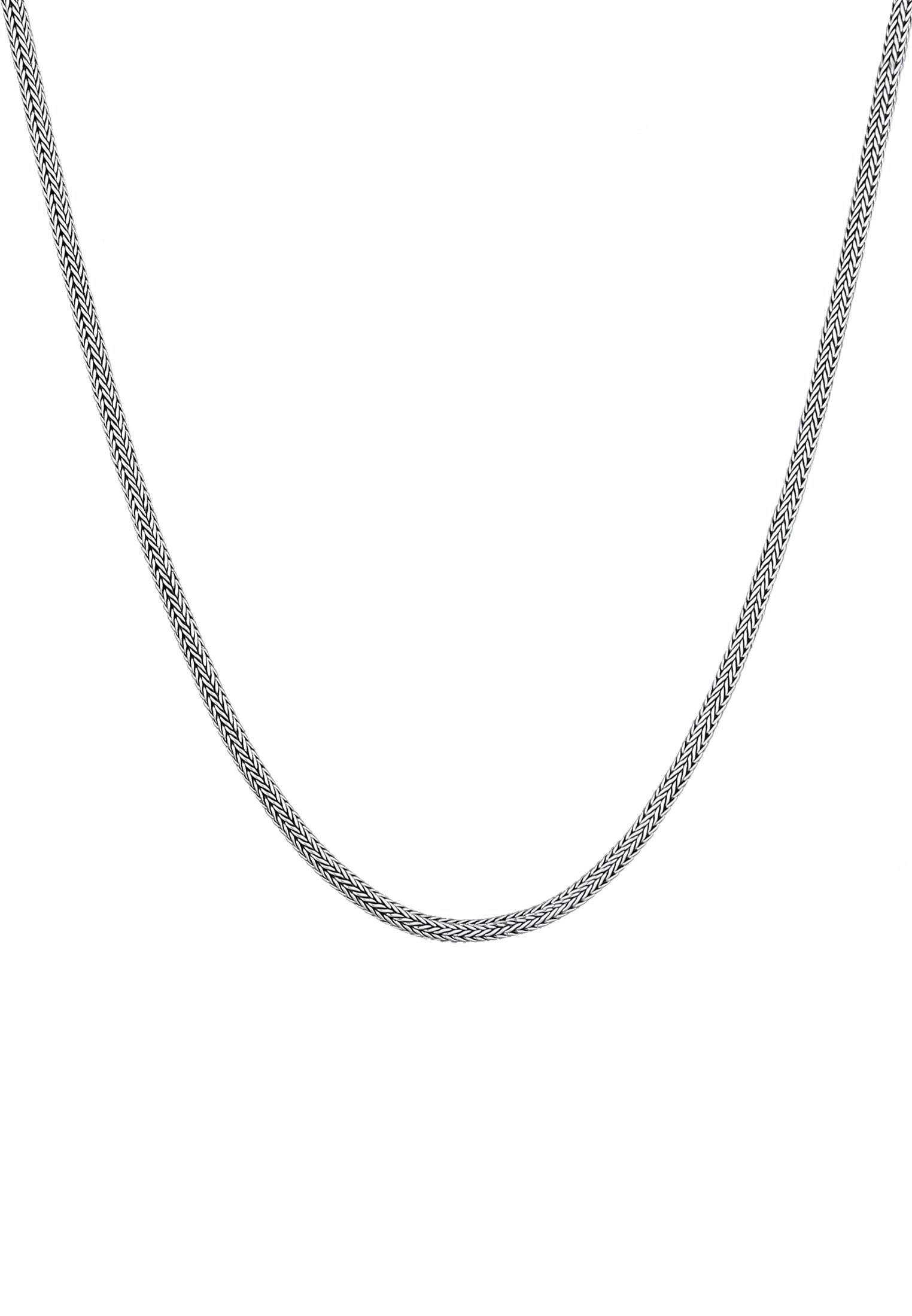 Kuzzoi Silberkette »Männer Zopf Schlangenkette 4mm Oxidiert 925 Silber«