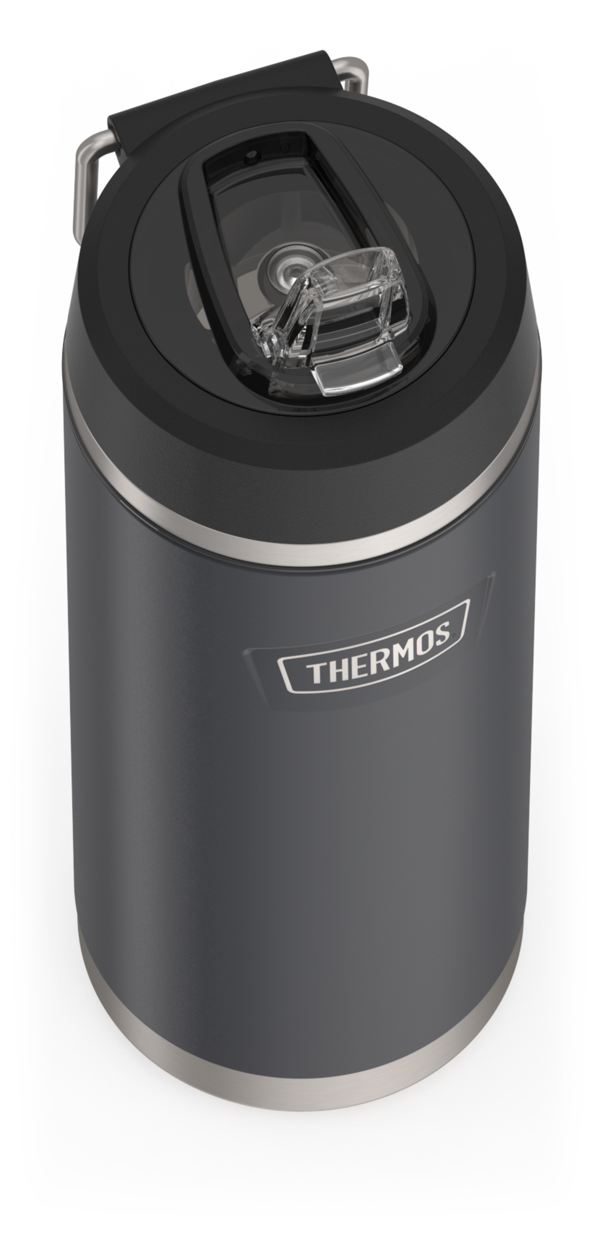 THERMOS Isolierflasche »ICON WATER BOTTLE, Edelstahlkörper, spülmaschinenfest«, (1 tlg.), 0,71l, 12h kalt, schappsicher mit einklappbarem Flip-Strohalm