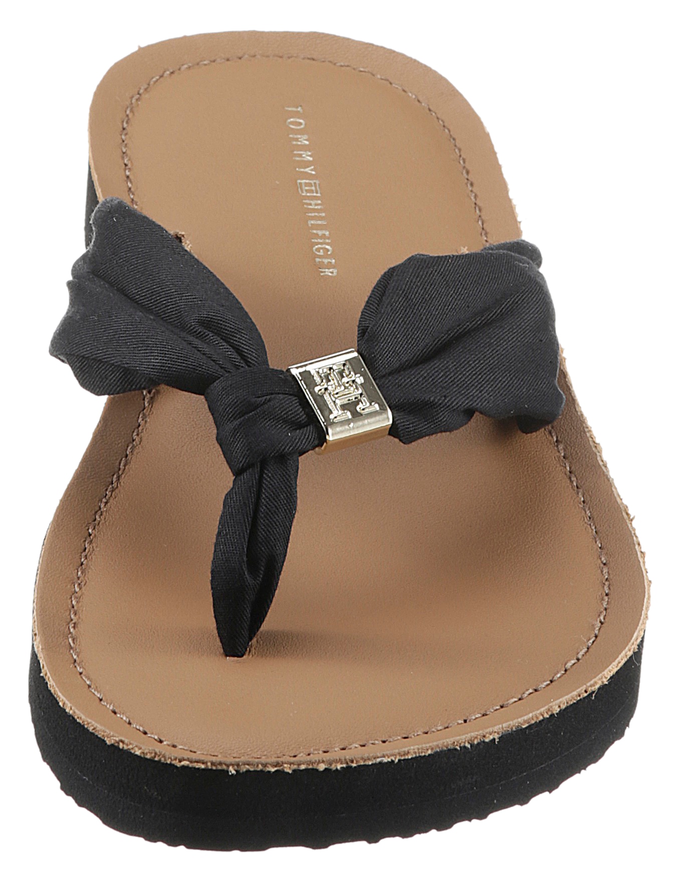 Tommy Hilfiger Zehentrenner »TH ELEVATED BEACH SANDAL«, Sommerschuh, Bequemschuh, Flats, Schlappen mit TH-Schmuckelement