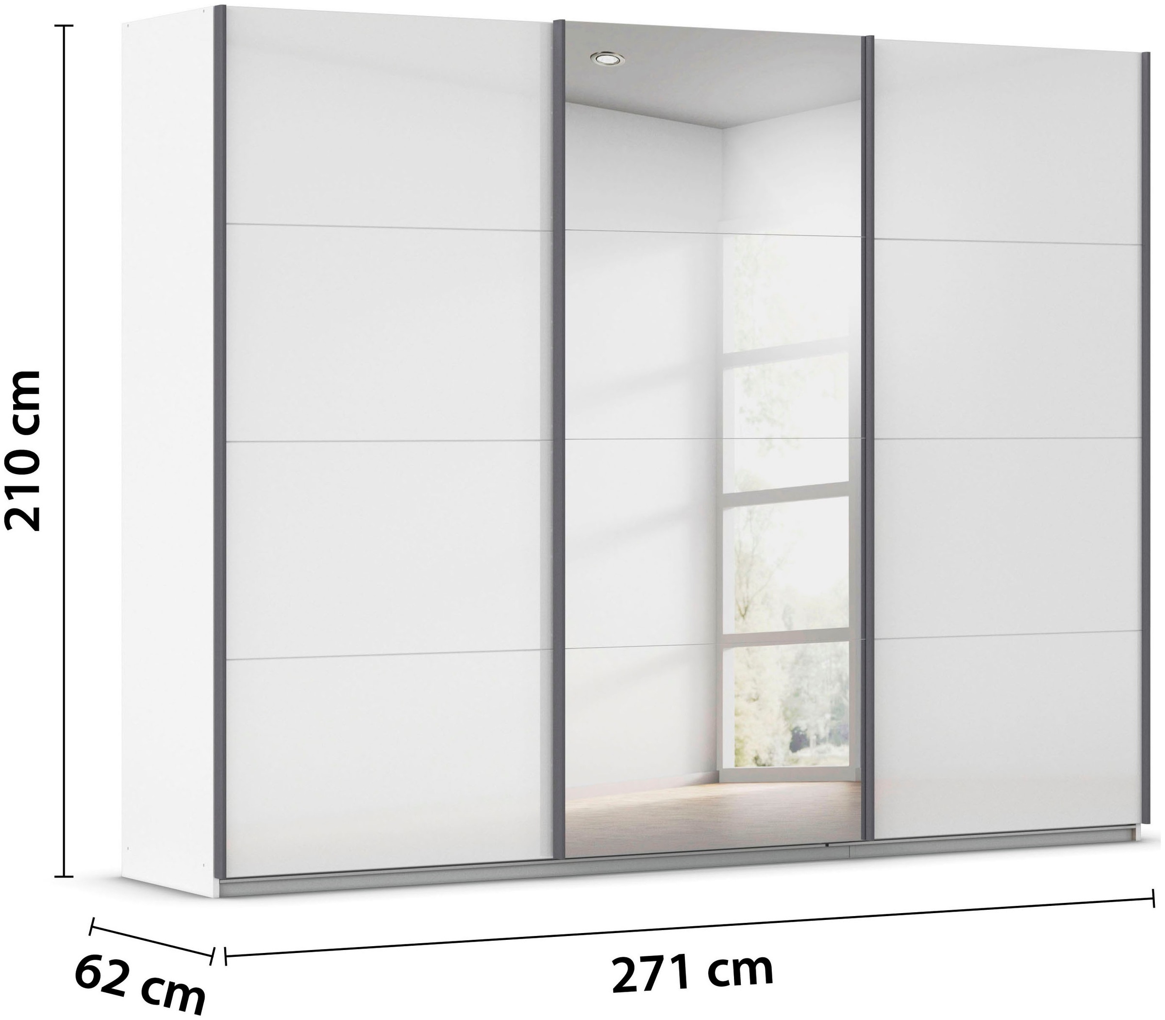 rauch Schwebetürenschrank »Kleiderschrank Schrank OTTO´S CHOICE Garderobe AGORDO«, (in zwei Griff-Farben), Top Innenausstattung, in 4 Breiten und 2 Höhen MADE IN GERMANY