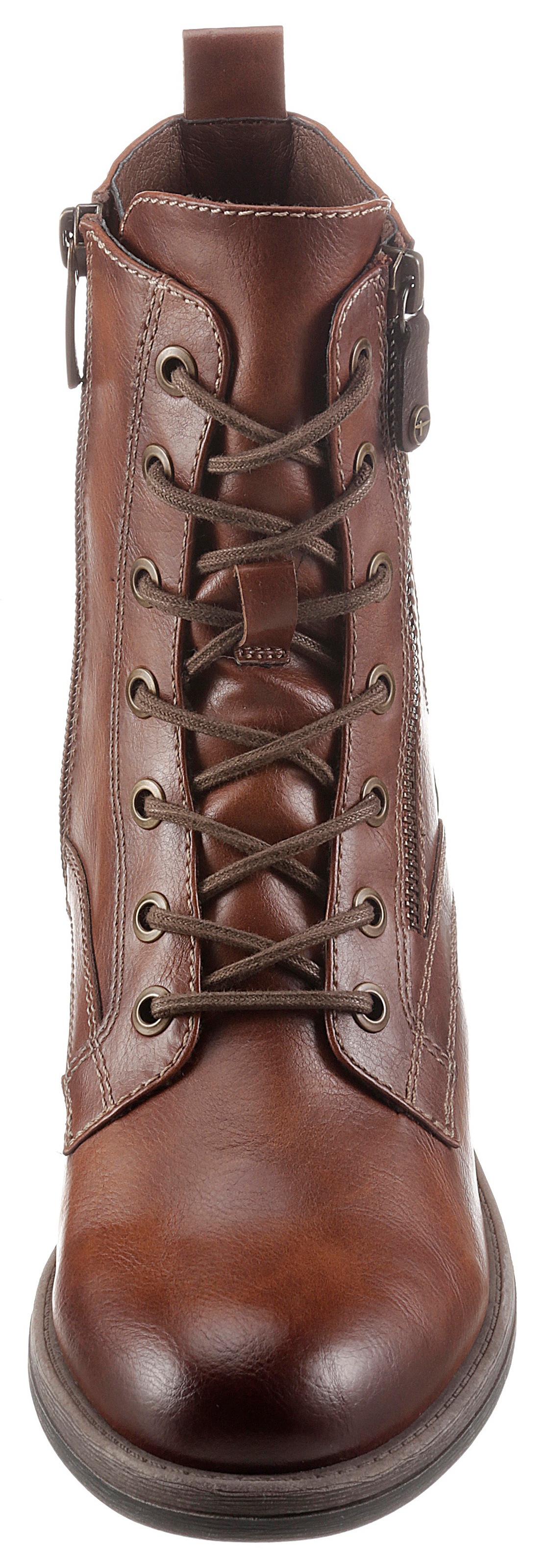 Tamaris Schnürboots, Blockabsatz, Schnürboots Stiefelette mit Zierreißverschluss