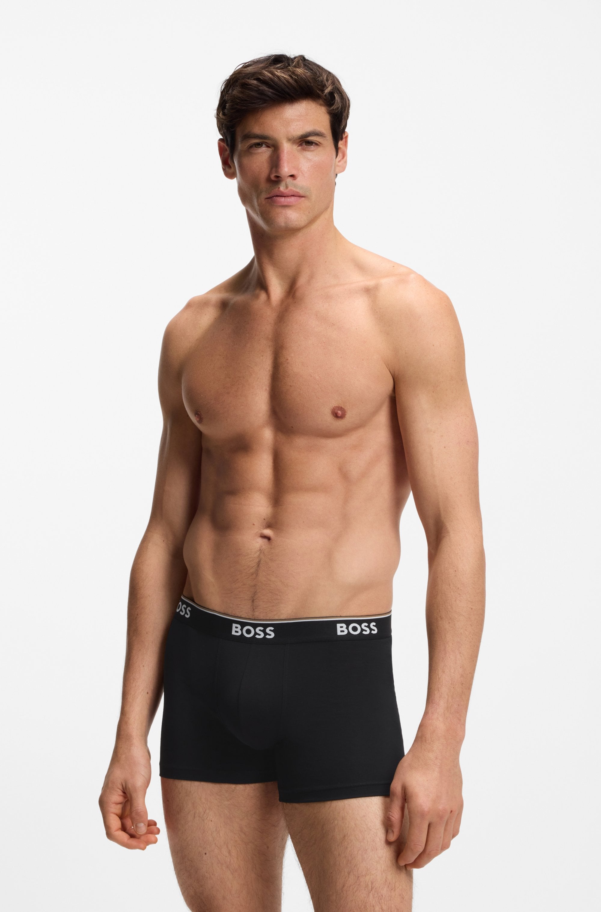 BOSS Langer Boxer »Brief 3 PACK« mit farblich passendem Webbund