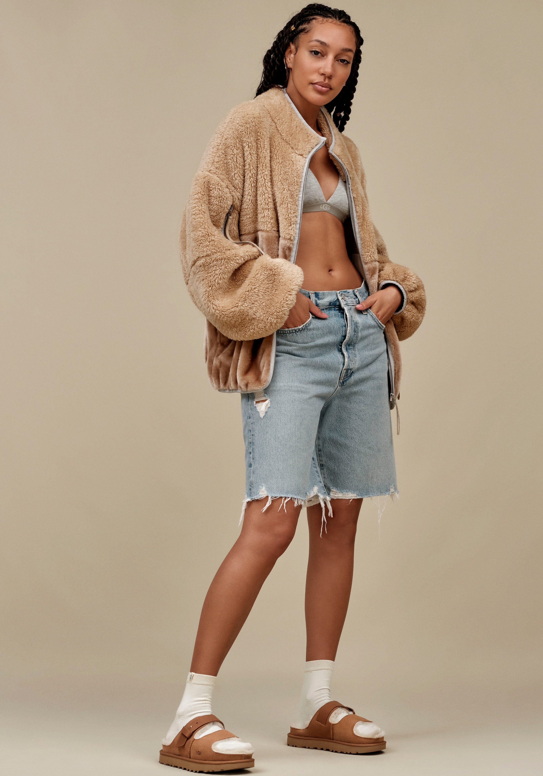 UGG Plüschjacke »Marlene Sherpa Jacket II«, aus flauschigem Kunstfell