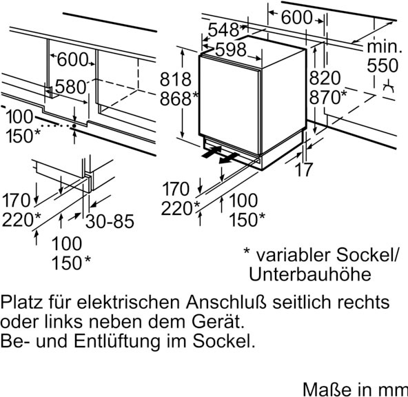 4. Bild von BOSCH Einbaukühlschrank »KUR15AFF0«, KUR15AFF0, 82 cm hoch, 59,8 cm breit