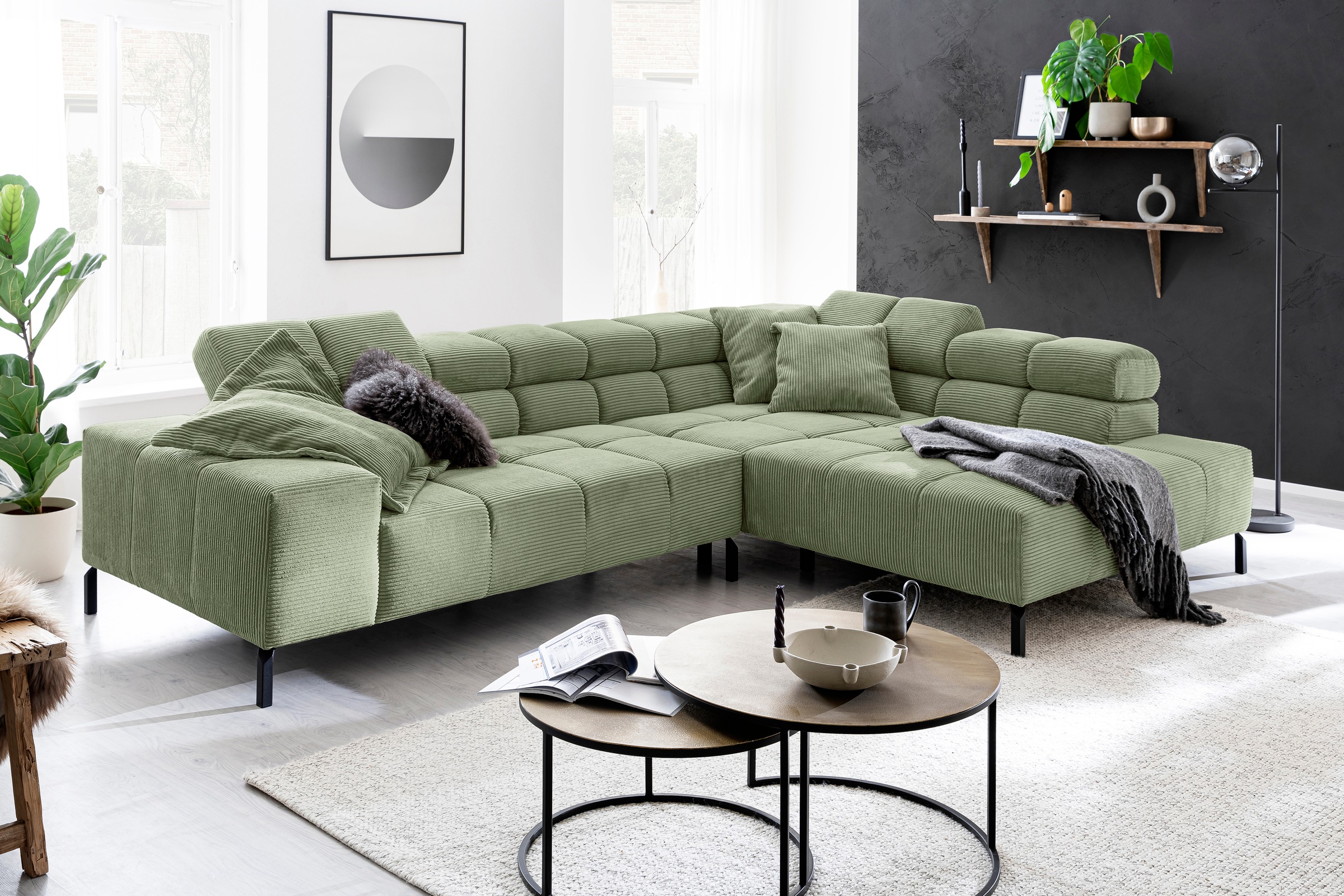 INOSIGN Ecksofa "Ancona New, wahlweise motorische Sitztiefenverstellung, au günstig online kaufen