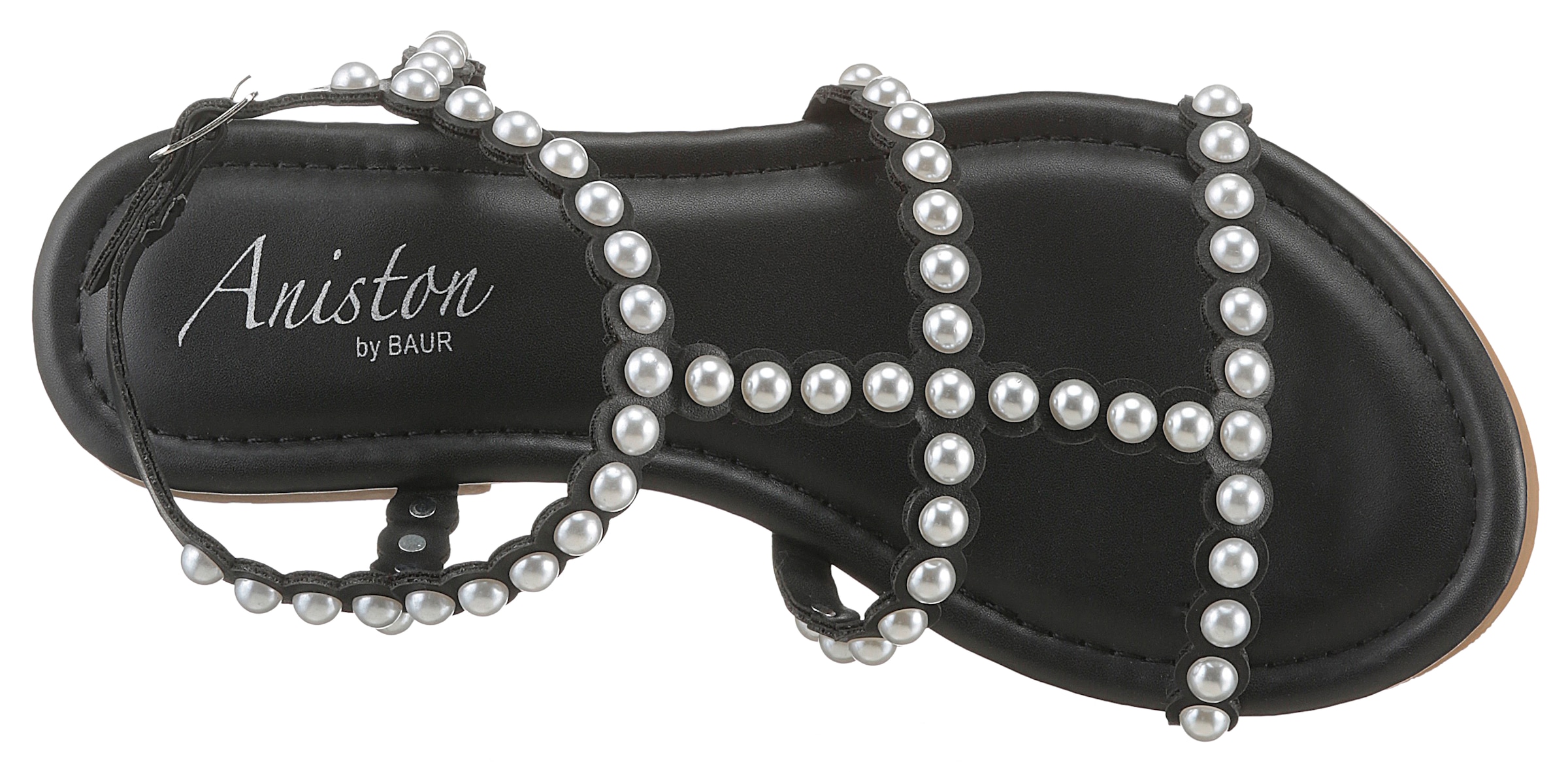 Aniston SHOES Riemchensandale, Sommerschuh, Sandale, Blockabsatz, Zierperlen - NEUE KOLLEKTION