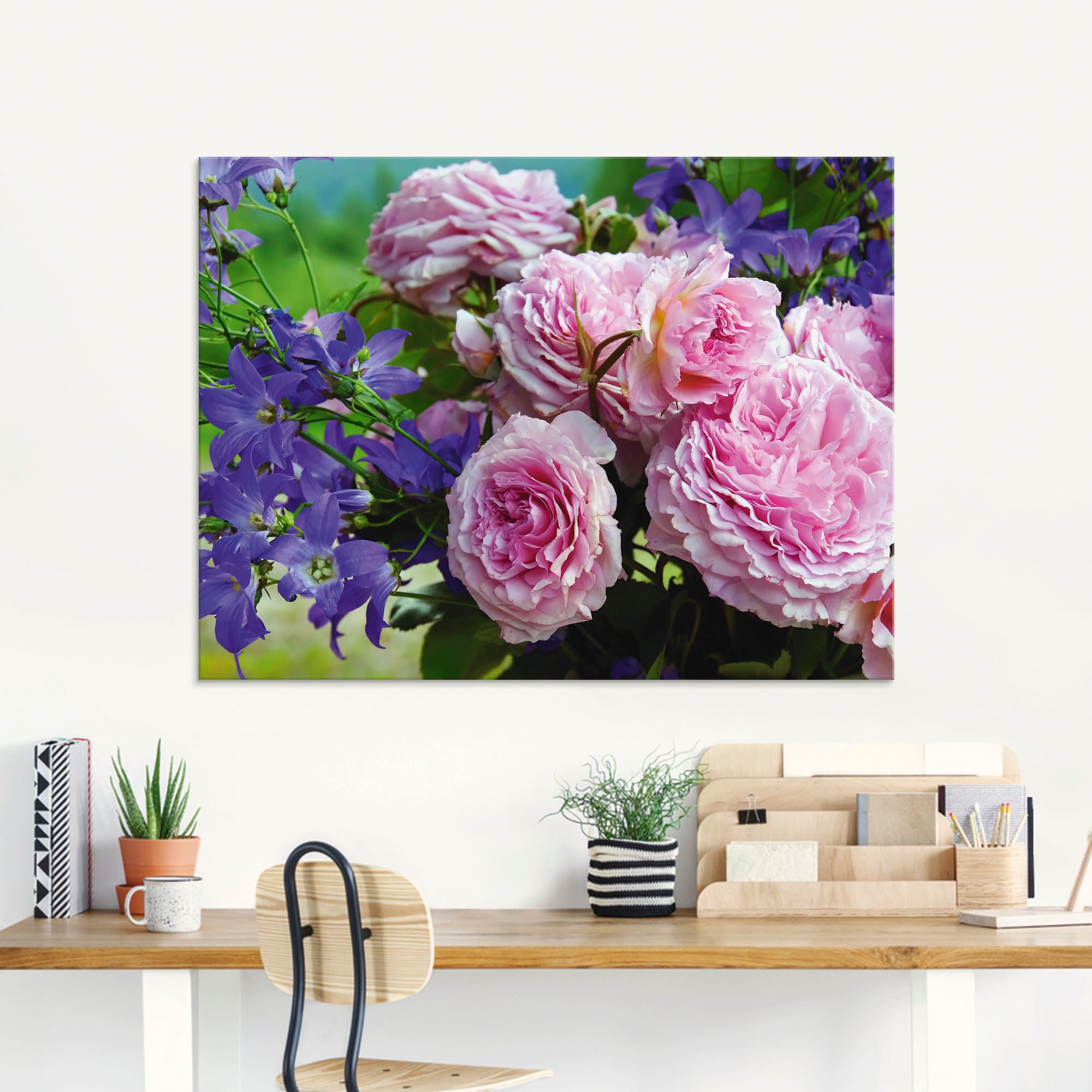 Artland Glasbild »Rosen und Glockenblumen« 1 Stk. tlg. in verschiedenen Grö günstig online kaufen