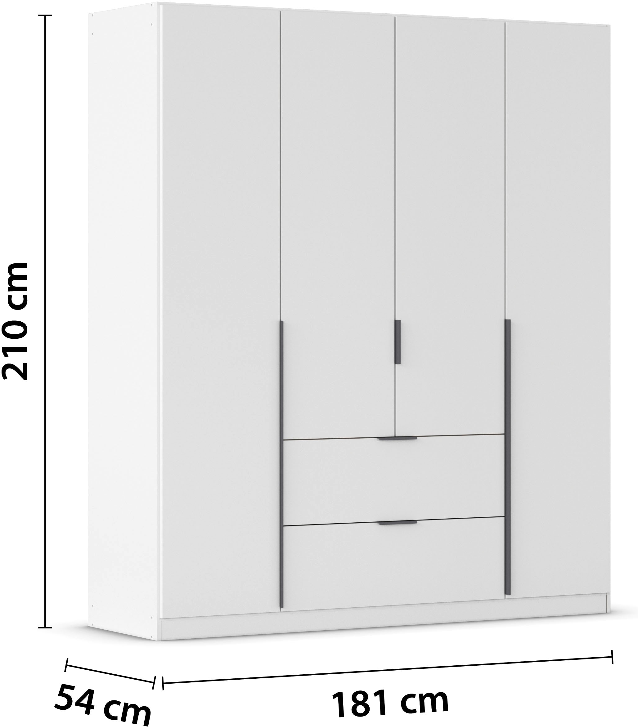 rauch Drehtürenschrank »Kleiderschrank Schrank Garderobe AGORDO mit Dekor- oder Hochglanzfront«, (in zwei Griff-Farben mit Dekor- oder Hochglanzfront), mit Außenschubkästen, in 6 Breiten und 2 Höhen MADE IN GERMANY