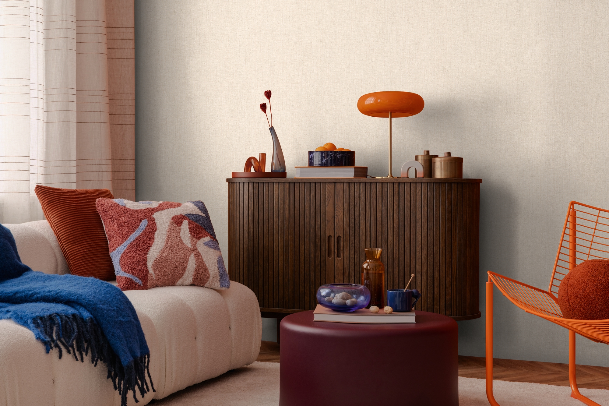 CosmoLiving by Cosmopolitan Vliestapete »Natural Texture – Struktur-Unitapete« matt strukturiert Zeitlose Vliestapete in natürlicher Leinenoptik