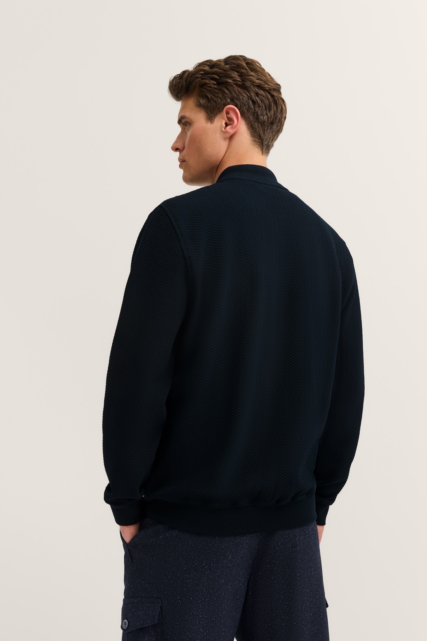 bugatti Sweatjacke »Modern Fit«, mit Collegekragen und Reißverschluss