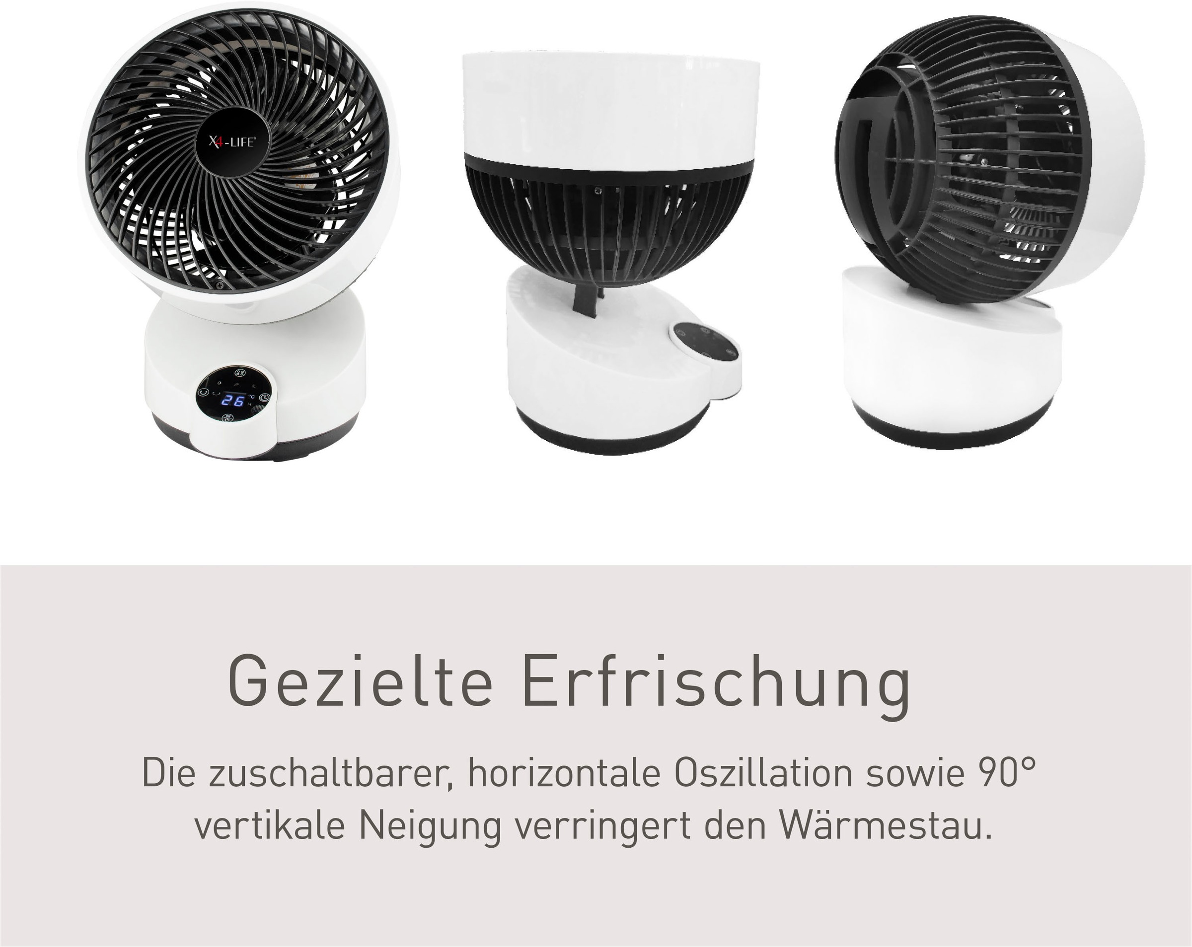 X4-Life Tischventilator »Fan Pinguin DX«, mit Timer und Fernbedienung