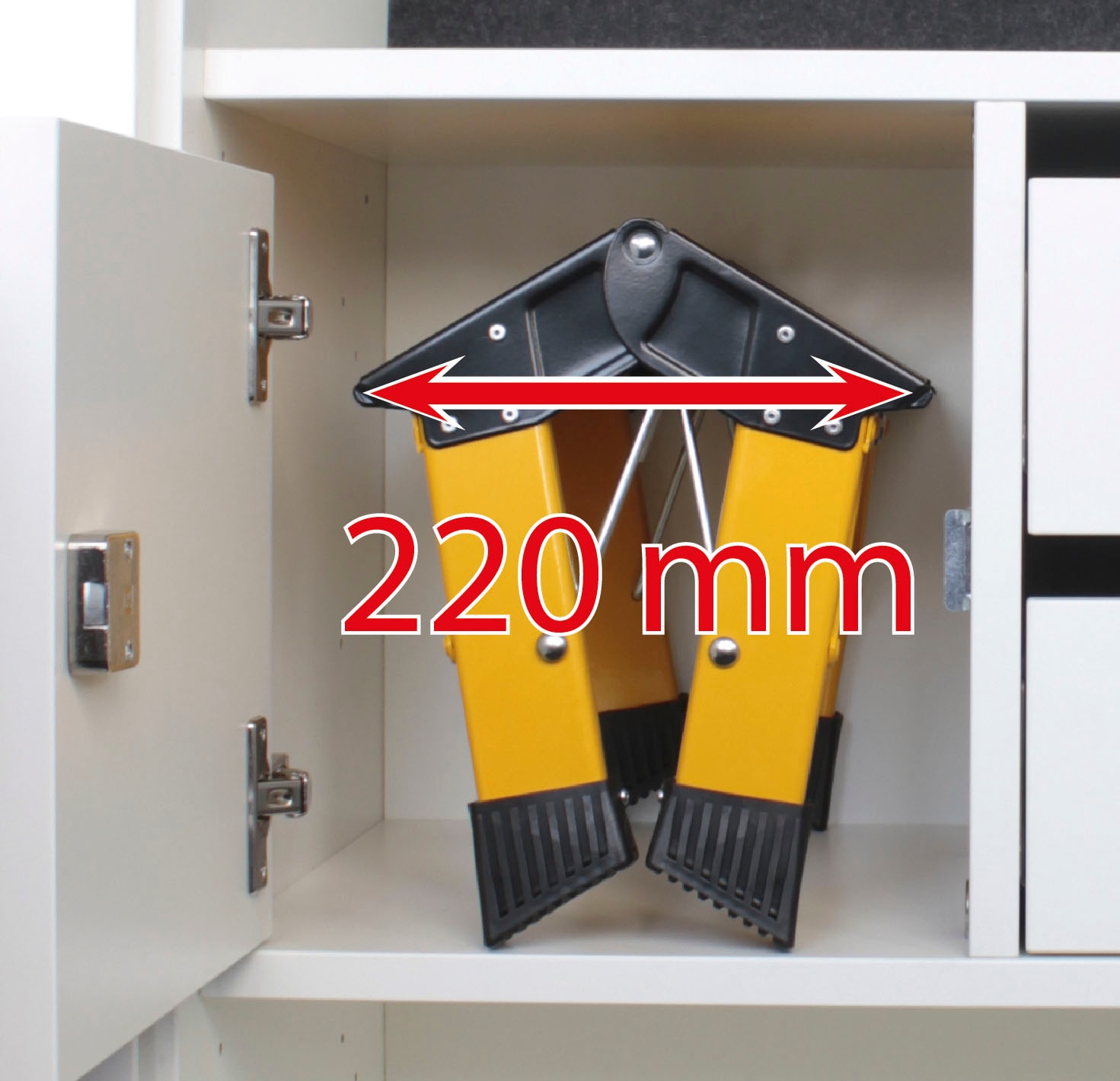 KRAUSE Trittleiter »Treppy Plusline gelb«, Aluminium, 1x1 Stufen, Arbeitshöhe ca. 220 cm