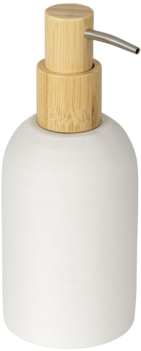 WENKO Seifenspender »Altavalle« Bad-Accessoire Set aus Polyresin und Bambus, moderne Optik, 250 ml