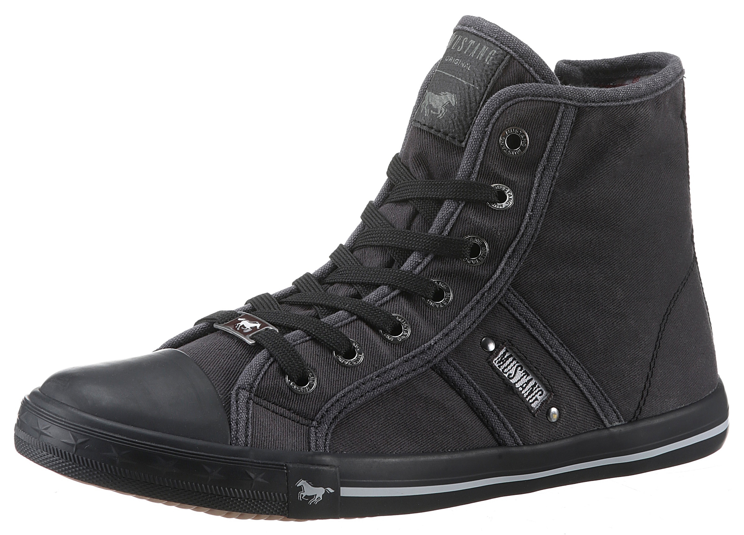 Mustang Shoes Sneaker, High Top-Sneaker, Schnürschuh mit Label in der Laufsohle