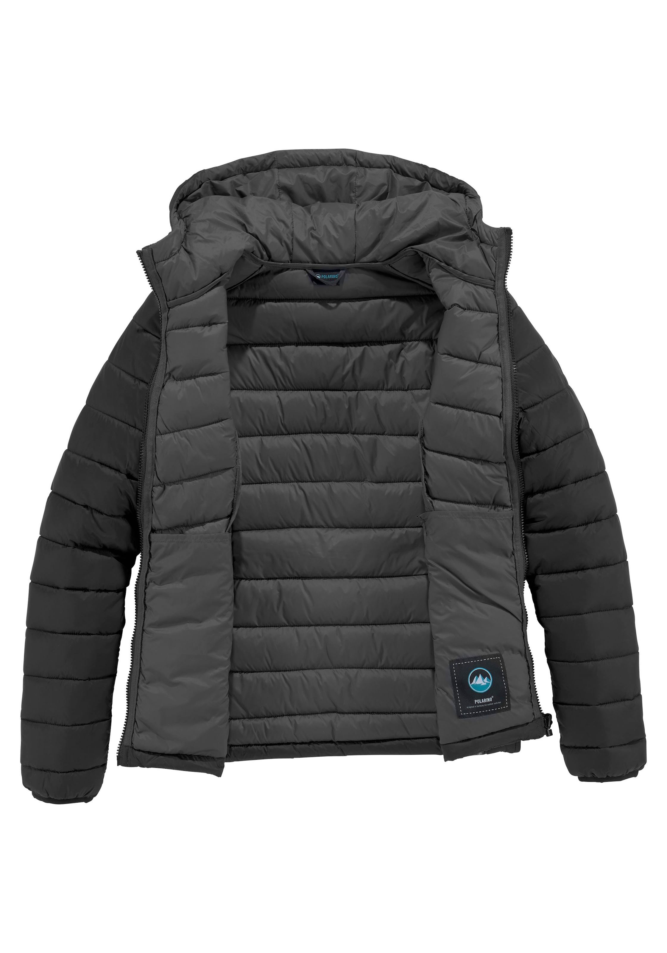 Polarino Steppjacke mit Kapuze Übergangsjacke für kühle Tage,  aus leichtem Webmaterial