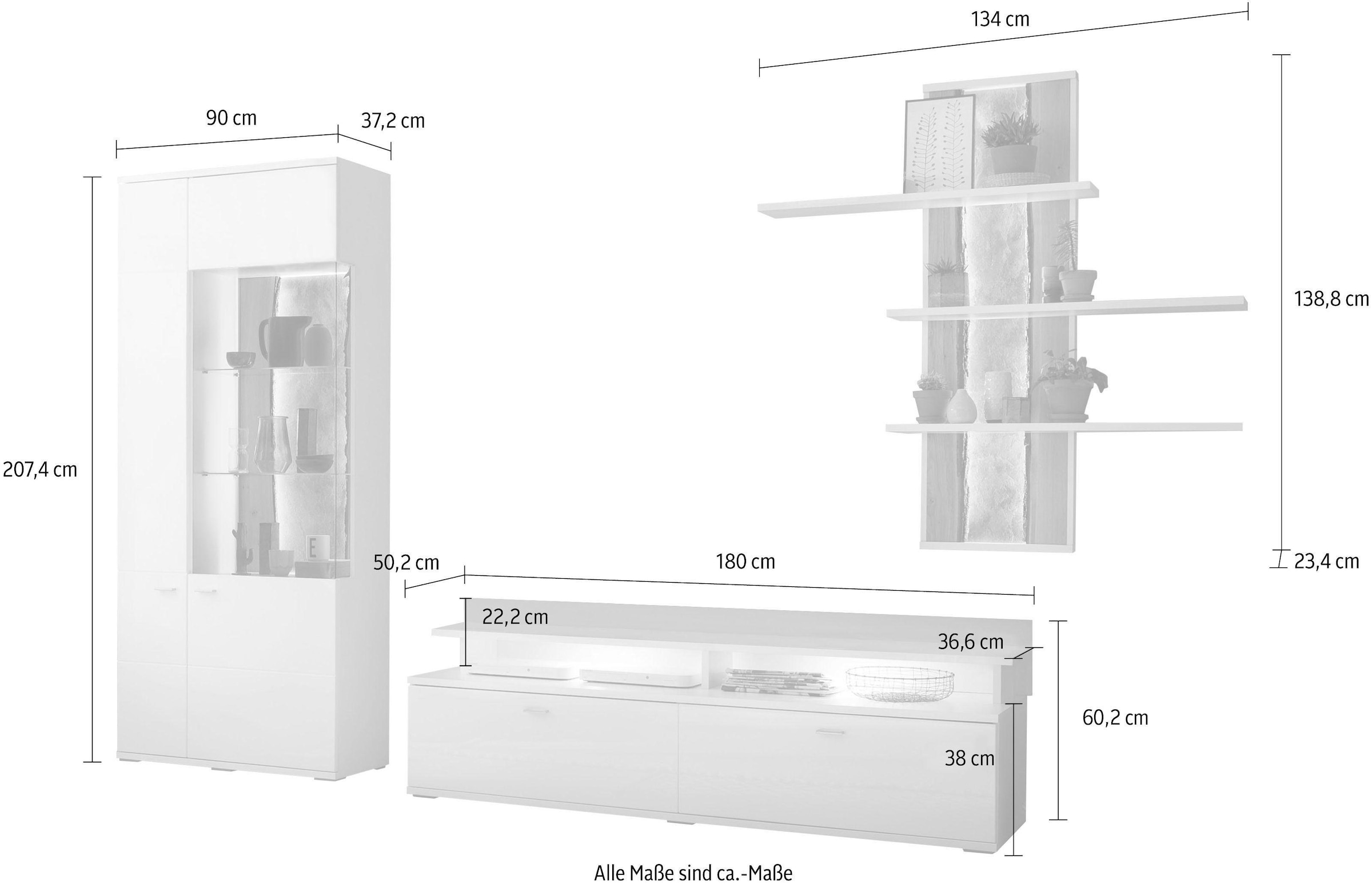 4 one »TACOMA«, mit kaufen set Wandregal (Set, Typ Wohnwand 01, online St.), by Musterring