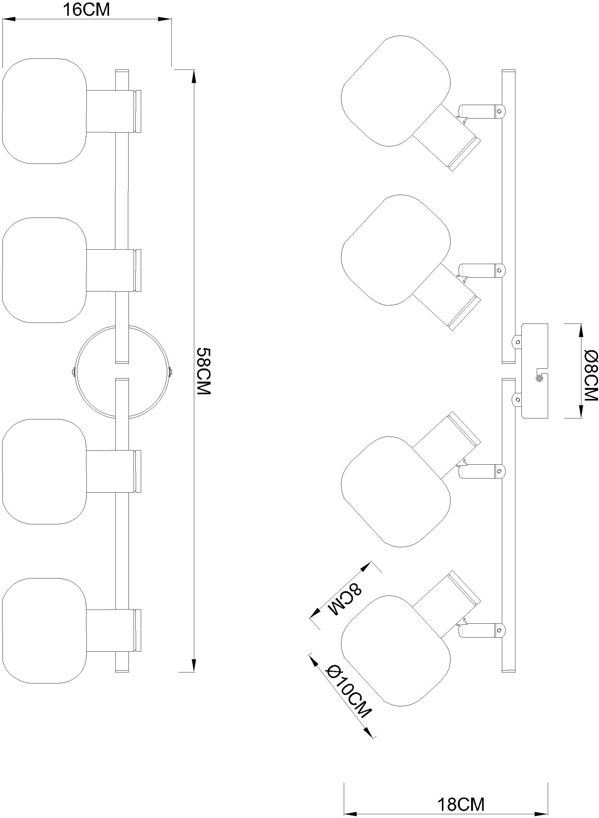 GLOBO LIGHTING Deckenstrahler »PALLO« E14 1 Stk. Spot Deckenspot Flur Schlafzimmer Wohnzimmer
