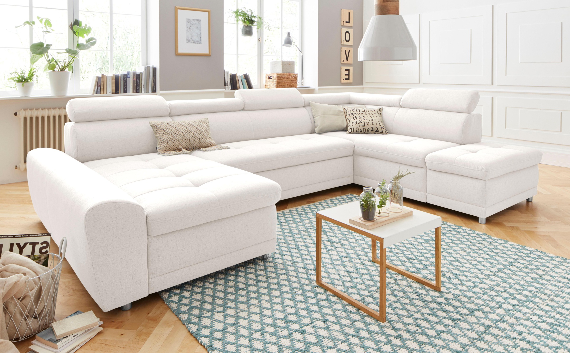 sit&more Wohnlandschaft »Riva U-Form« wahlweise mit Bettfunktion günstig online kaufen