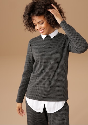 Aniston CASUAL Sweatshirt, mit Hahnentritt- oder Fischgrat-Muster kaufen