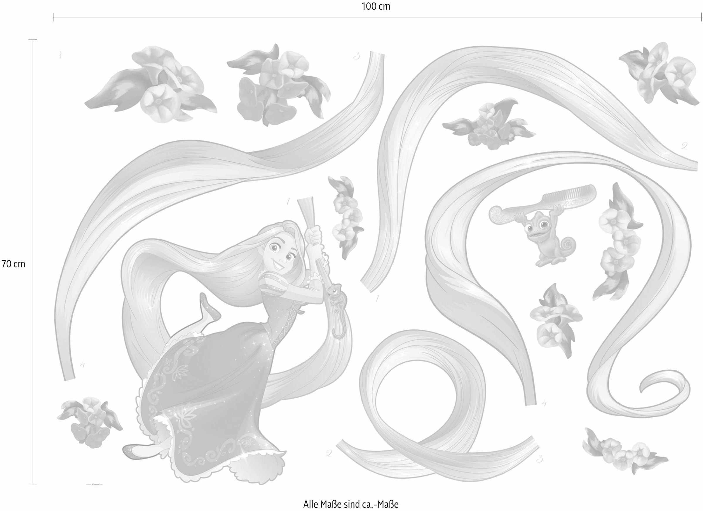 Komar Wandtattoo »Rapunzel - Größe 100 x 70 cm«, selbstklebend, Wandsticker, Kinderzimmer