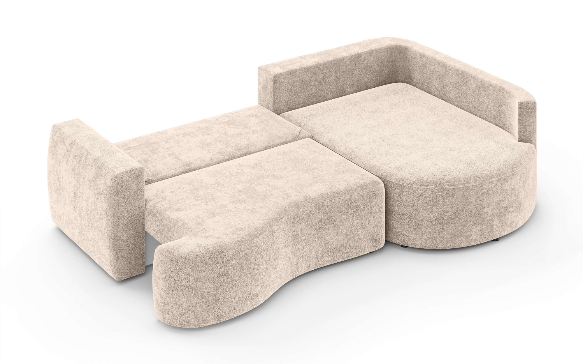 INOSIGN Ecksofa »Kahekili, Schlafsofa mit Bettkasten, Maße B/T/H: 255/181/90/ cm«, L-Form mit Wellenunterfederung, 7 Rückenkissen und 2 Zierkissen