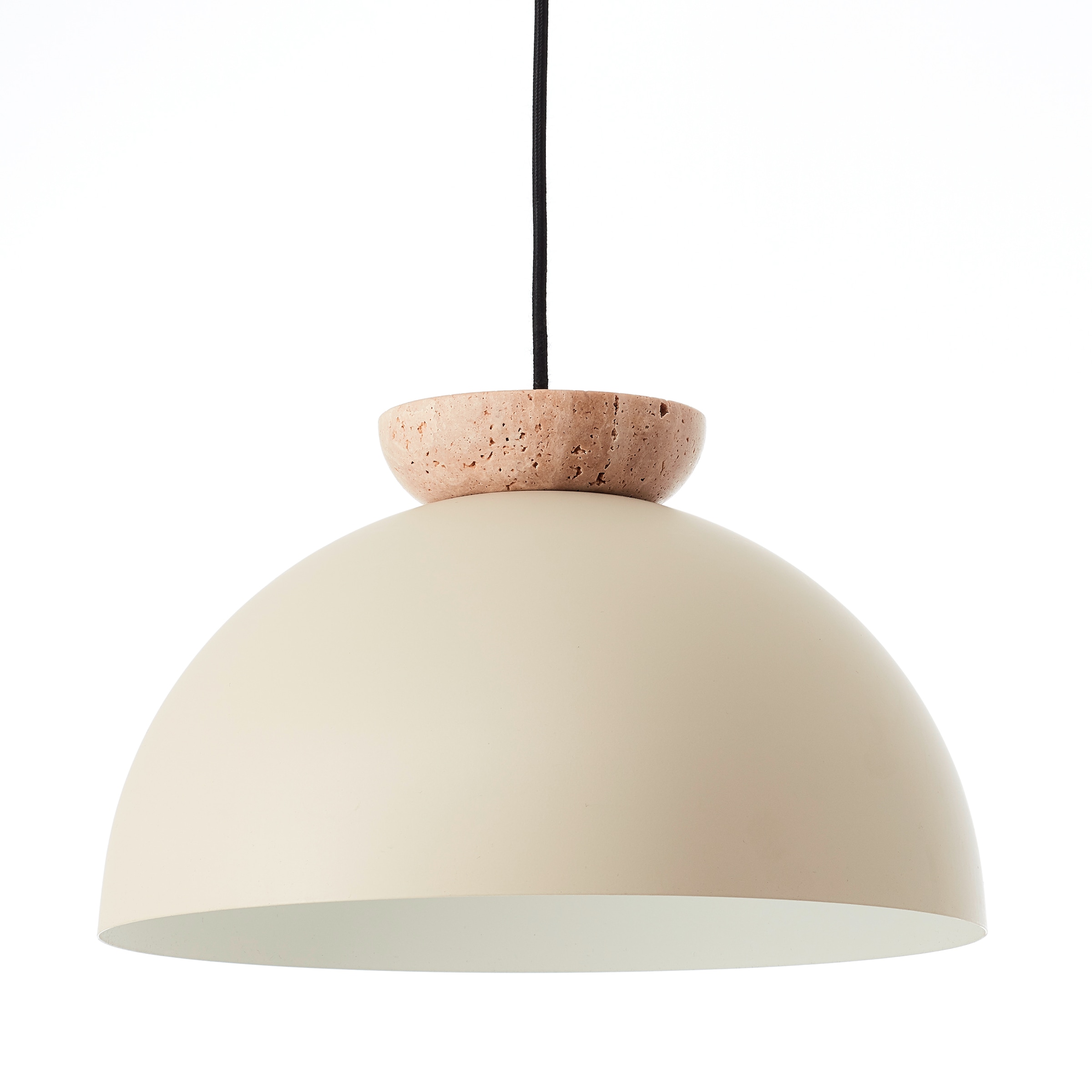 Brilliant Pendelleuchte »Nalam« E27 1 Stk. 173 x 35 cm, E27, kürzbar, Metall/Travertin, beige
